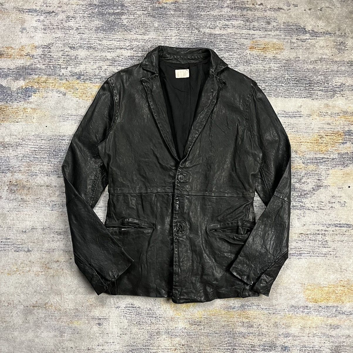 14th Addiction × Isamu Katayama Backlash × Japanese Brand Raw life blazer 2 button wrinkle leather jacket Size US M / EU 48-50 / 2 - 3 Thumbnail