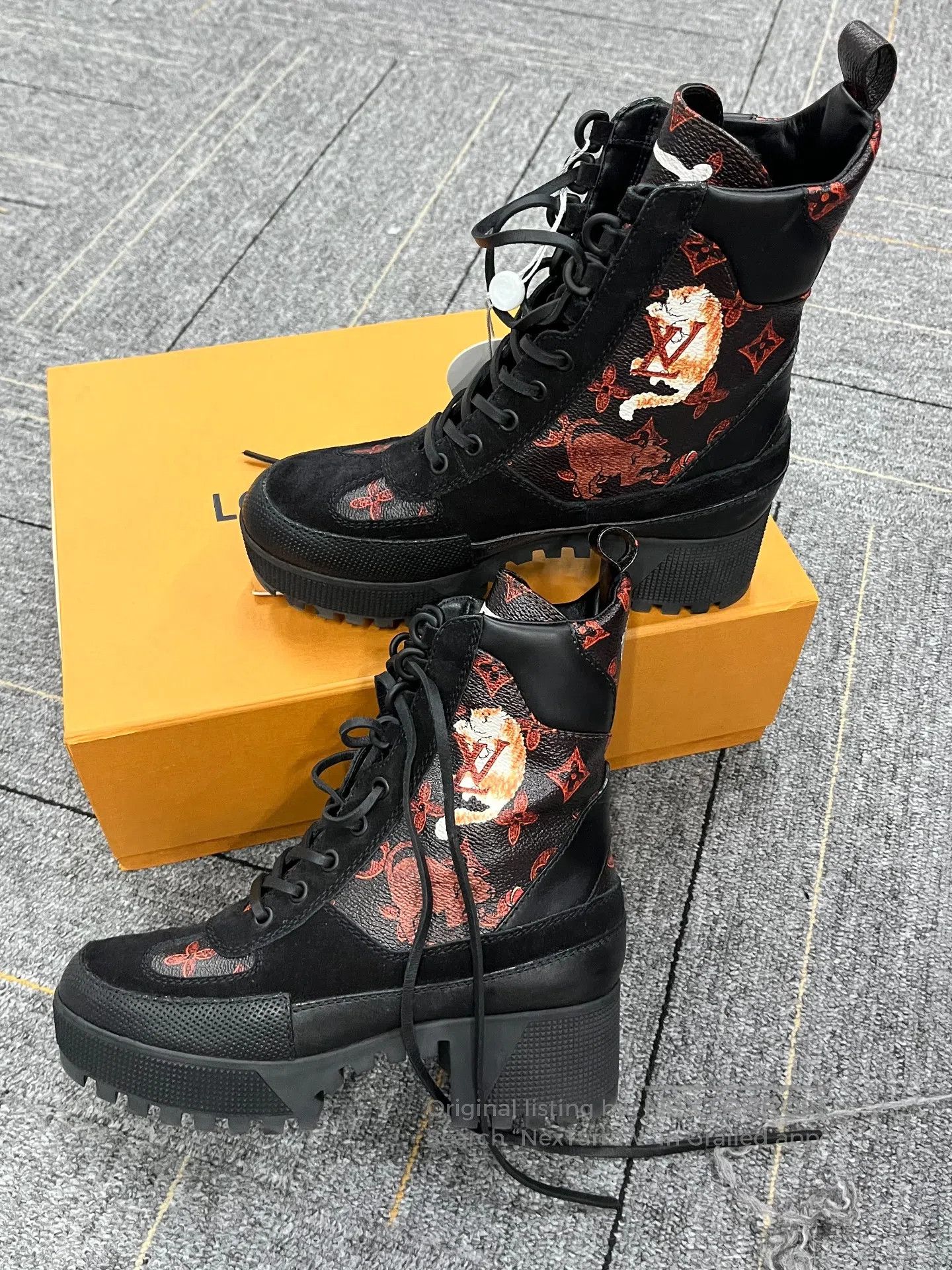 Louis Vuitton Louis Vuitton Black and Red Animal Print Series| Size US 4.5 / IT 34.5 - 1 Thumbnail