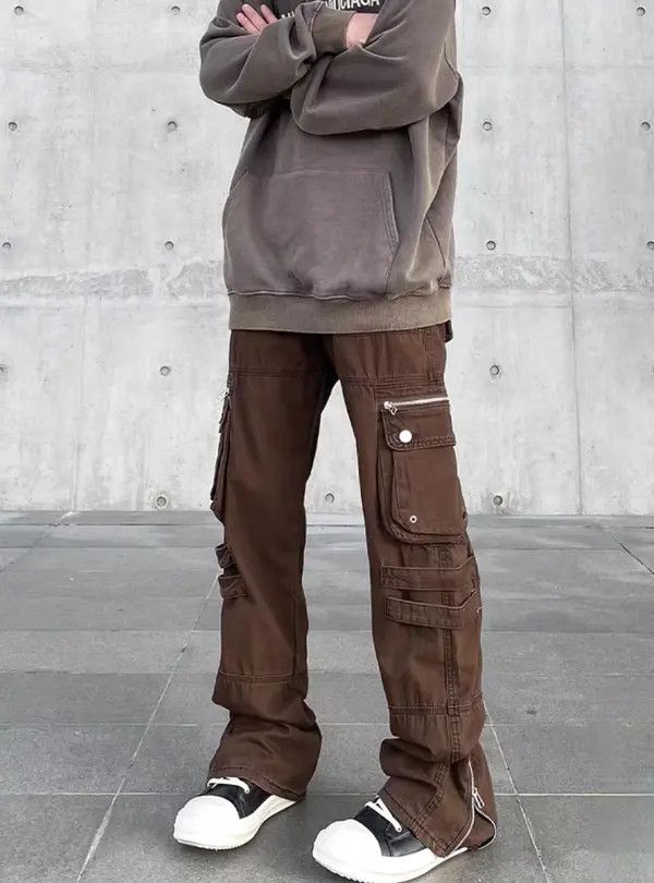 Japanese Brand VIBE High street zip pocket micro flare cargo trousers Size US 30 / EU 46 - 4 Thumbnail