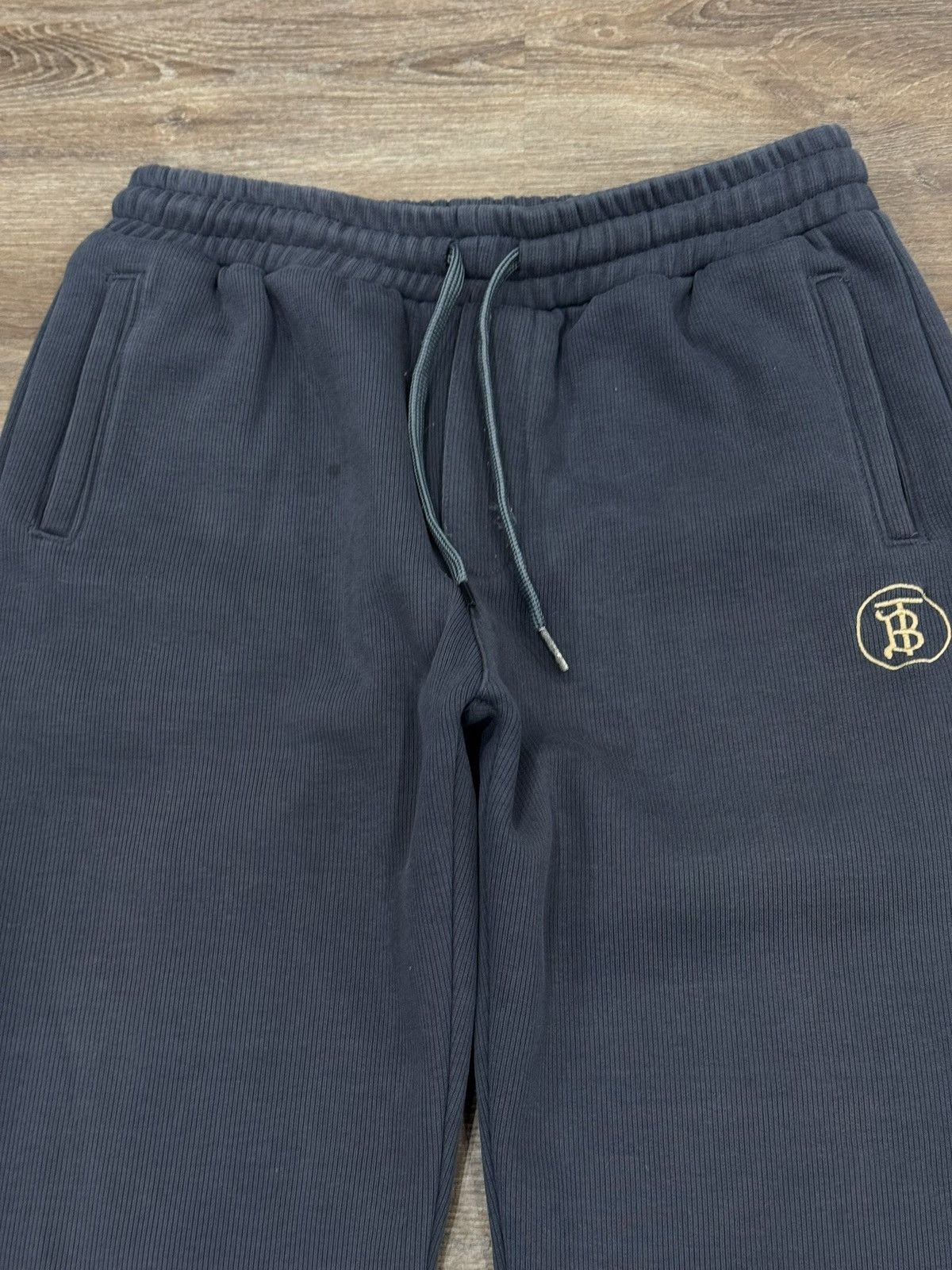 Burberry Burberry London Ribbed Sweatpants Charcoal – Gold Embroidery Size US 34 / EU 50 - 4 Thumbnail