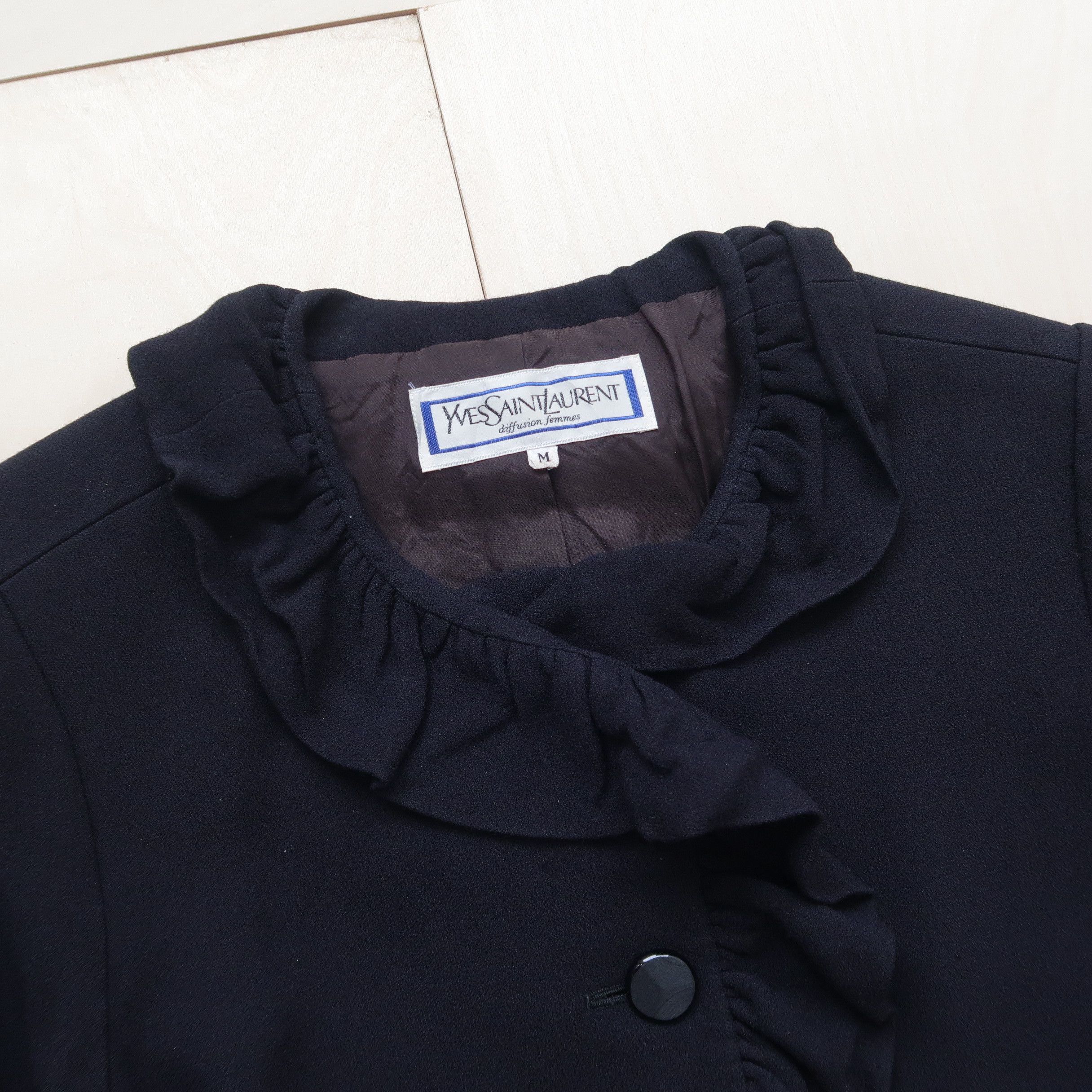 Saint Laurent Paris Yves Saint Laurent Diffusion Femmes Ruffle Jacket Blazer Size M / US 6-8 / IT 42-44 - 5 Thumbnail