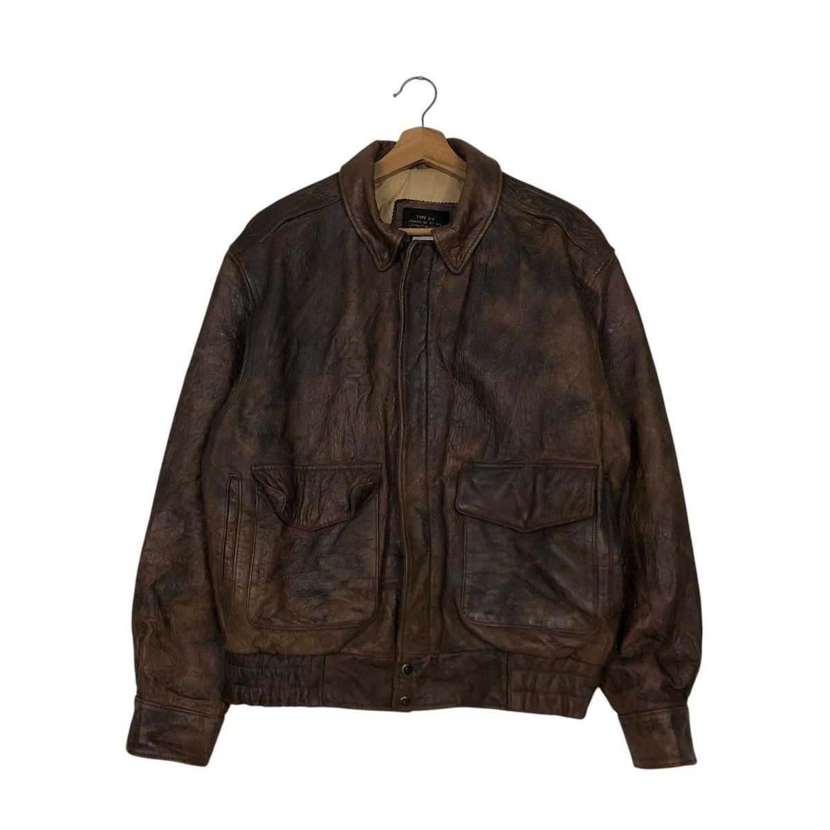 Vintage 🔥VINTAGE AERO LEATHER JACKET A2 FLIGHT JACKET USA MILITARY Size US M / EU 48-50 / 2 - 3 Thumbnail