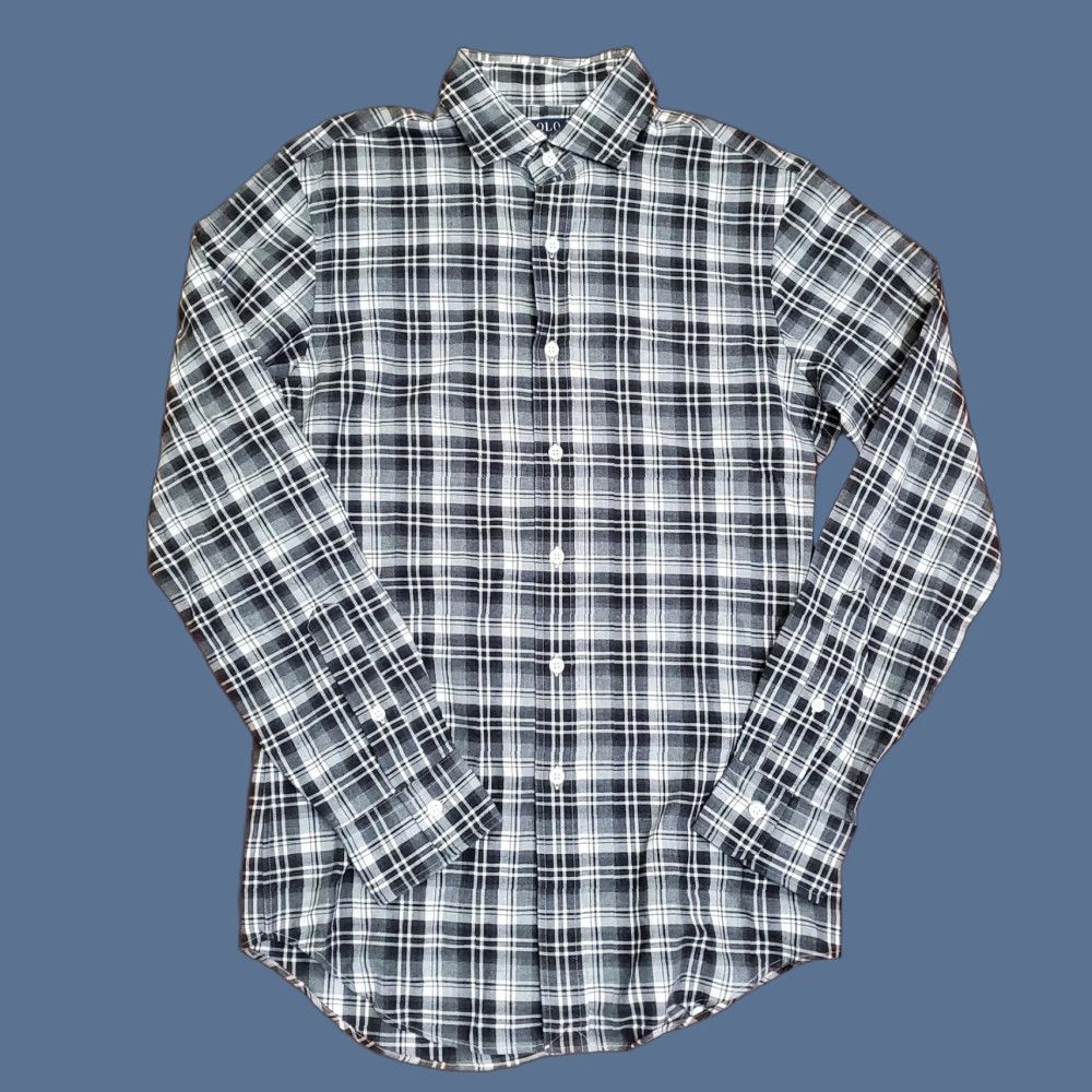 Polo Ralph Lauren Polo Ralph Lauren Shirt Mens Small Gray Plaid Slim Fit Button Front Long Sleeve Size US S / EU 44-46 / 1 - 1 Thumbnail