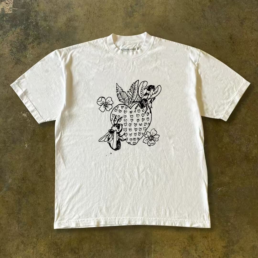 Other Street fashion retro strawberry print cotton t-shirt Size US M / EU 48-50 / 2 - 1 Thumbnail