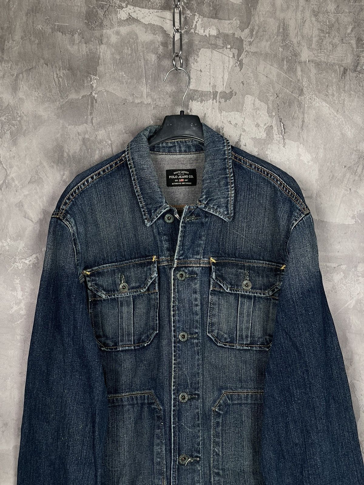 Polo Ralph Lauren × Ralph Lauren × Vintage Polo Vintage Denim Y2K Heavy Rare Streetwear Jacket Size US M / EU 48-50 / 2 - 2 Thumbnail