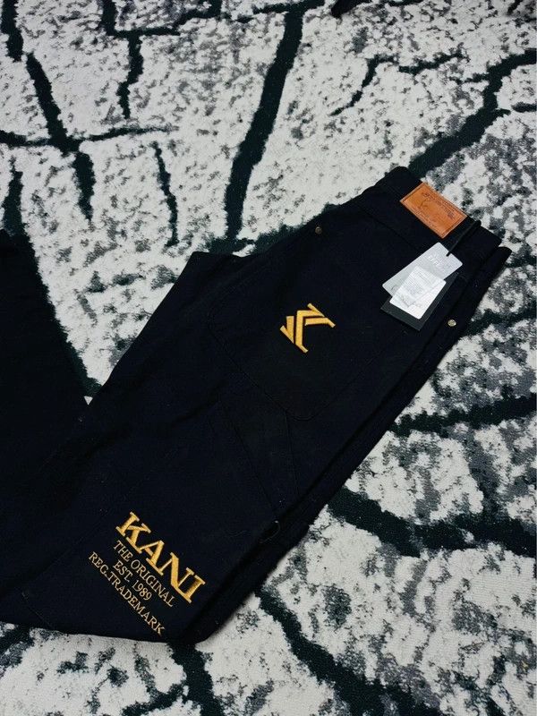 Karl Kani Karl Kani black gold logo wide pants XXS new Size 32" / US 10 / IT 46 - 3 Thumbnail