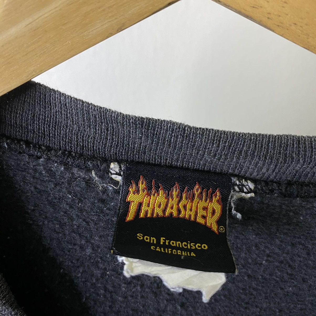 Thrasher × Vintage Vintage 1990s Thrasher Skateboard Sweatshirt Size US XL / EU 56 / 4 - 3 Thumbnail