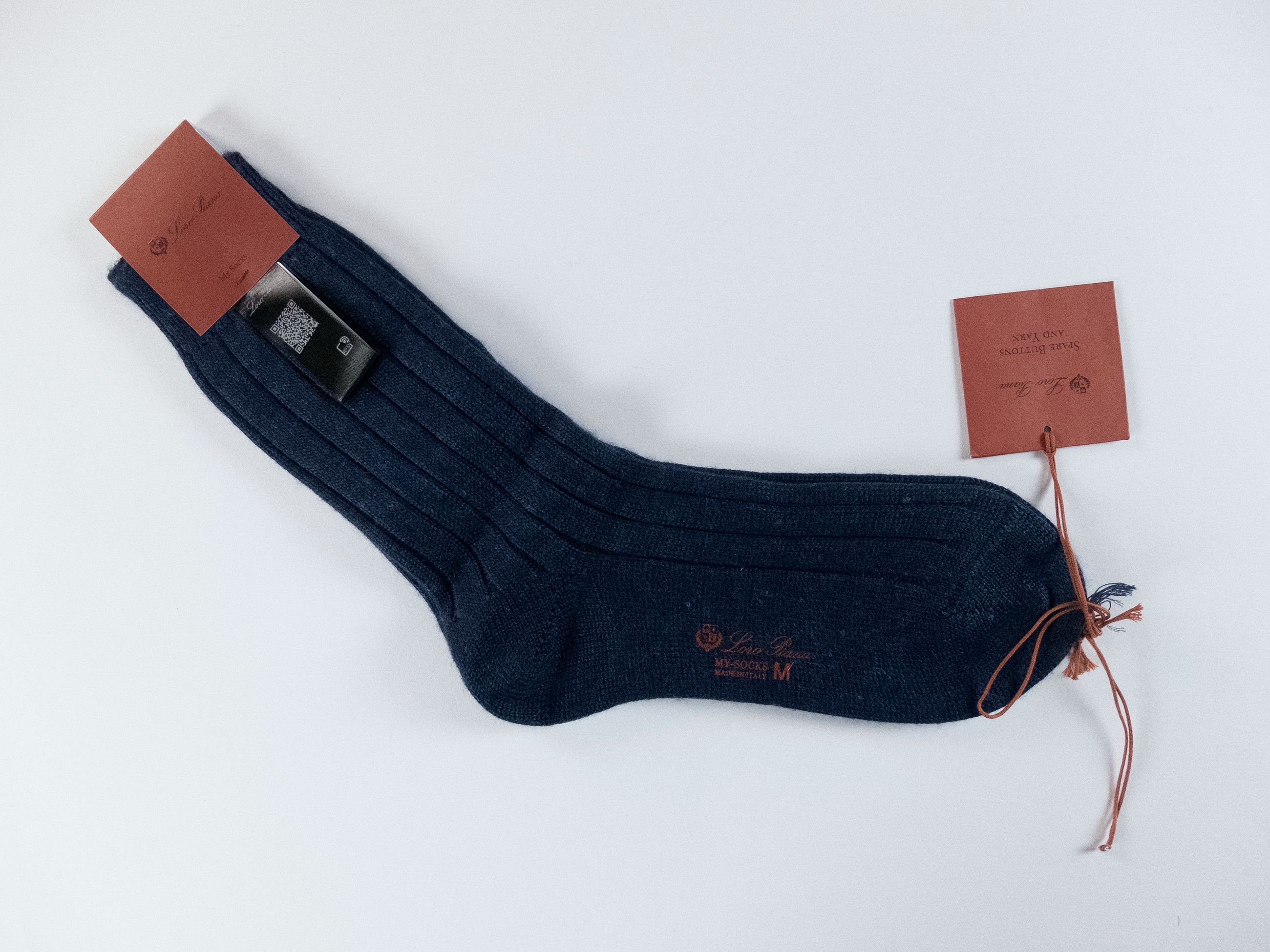 Loro Piana LORO PIANA navy blue silk cashmere socks Medium q Size ONE SIZE - 1 Thumbnail