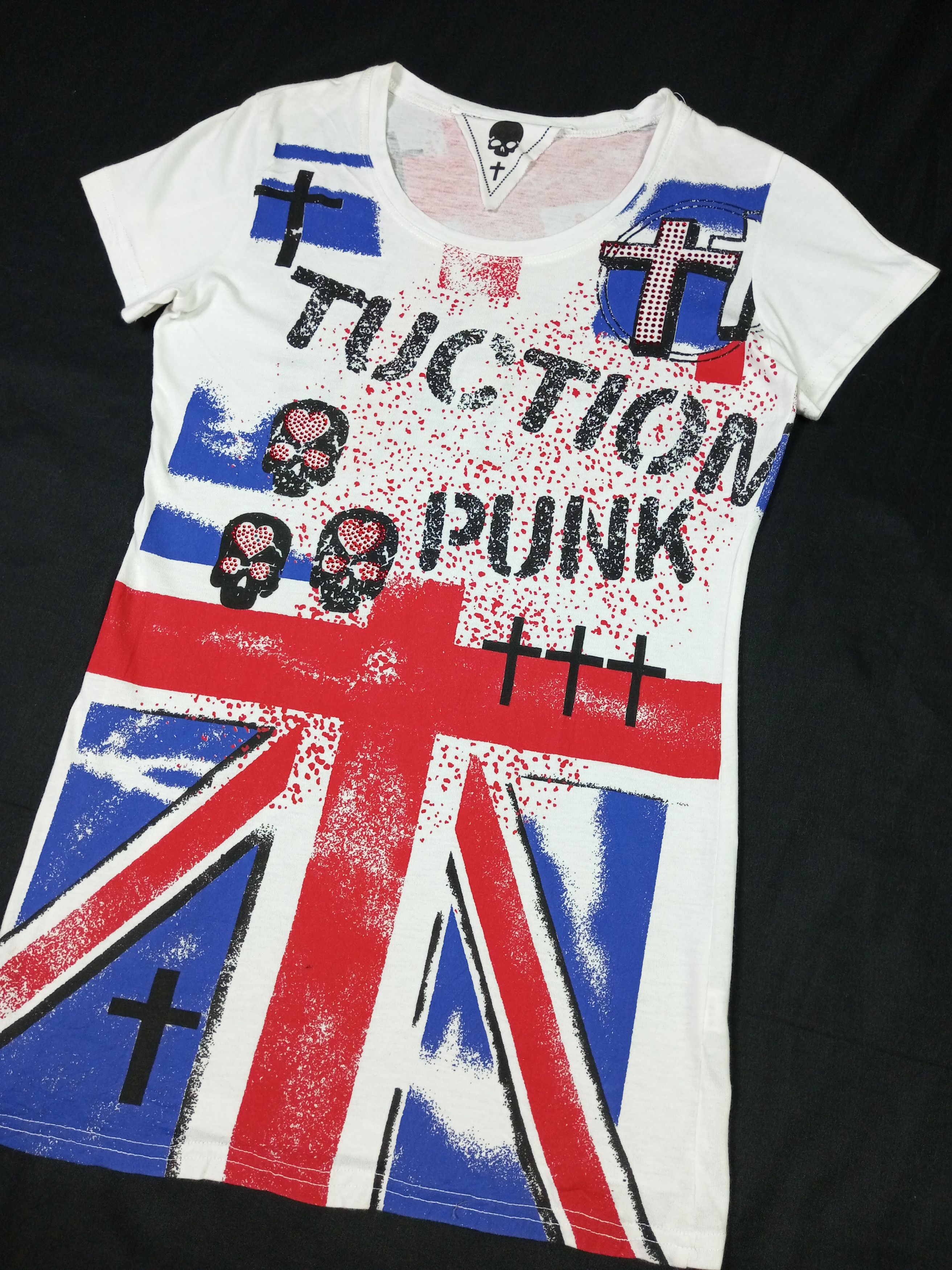 Japanese Brand ☠️TUCTION PUNK Style Skull And Cross Pattern 🕸️ Size S / US 4 / IT 40 - 2 Thumbnail