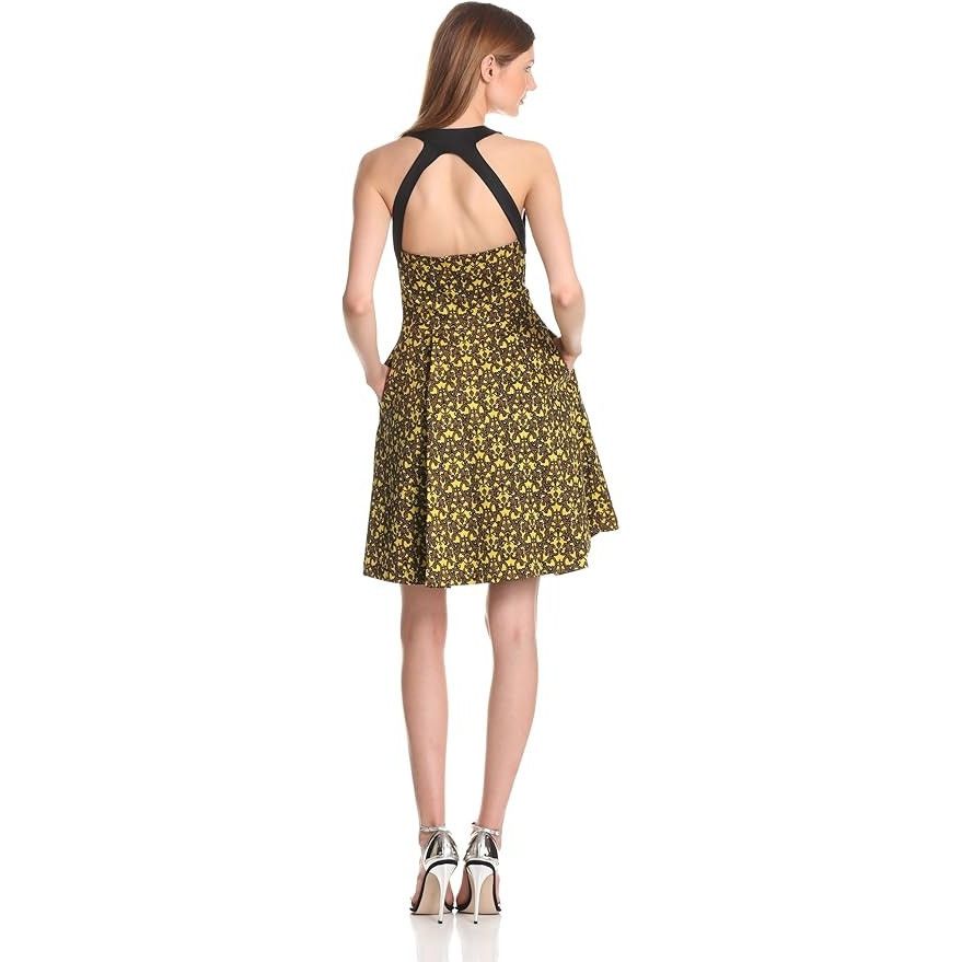 Robert Rodriguez ROBERT RODRIGUEZ Fit Flare Pleated Filigree Print Dress Sz 6 Size M / US 6-8 / IT 42-44 - 2 Thumbnail