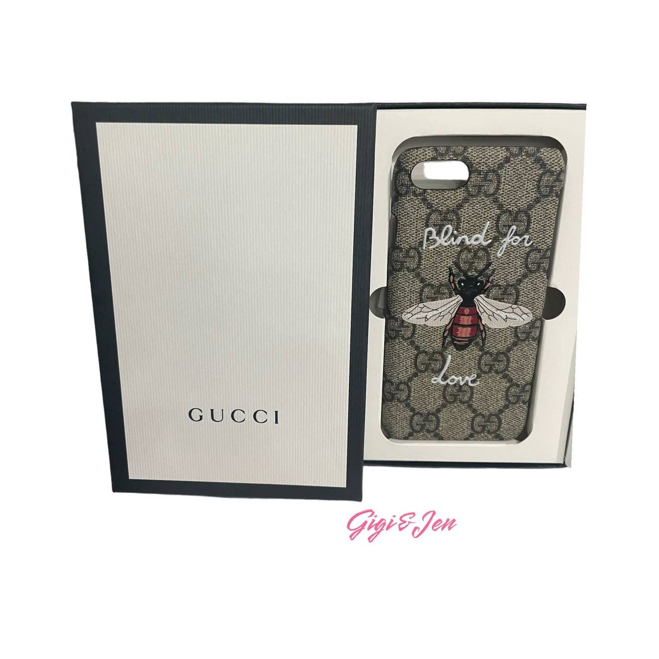 Auth Gucci 131886 GG Canvas Business Card Case Beige