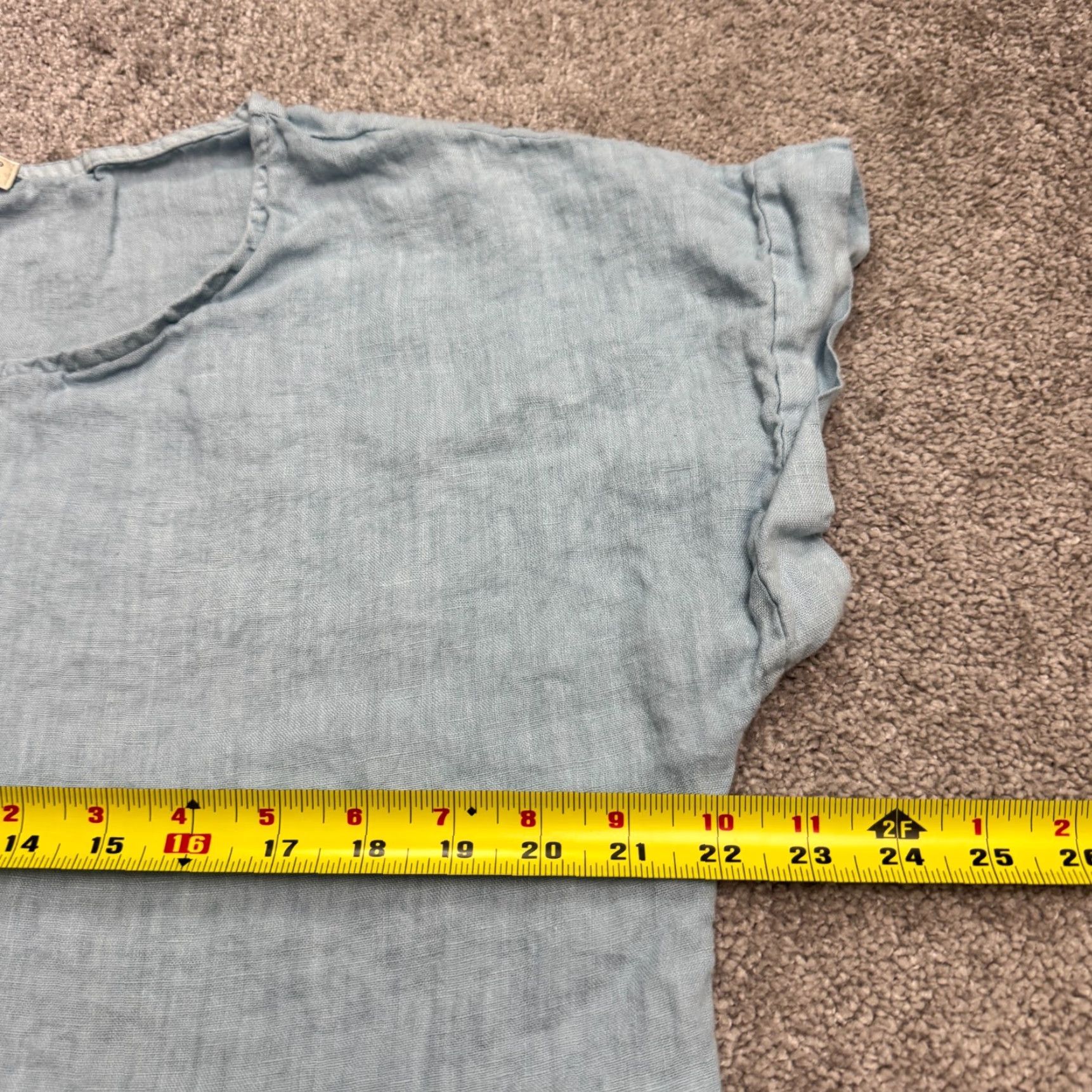 Vintage Terzo Millennio Blouse Shirt Womens L Blue Casual Linen Eyelet Peplum Bohemian Italy 90s? Size L / US 10 / IT 46 - 3 Thumbnail