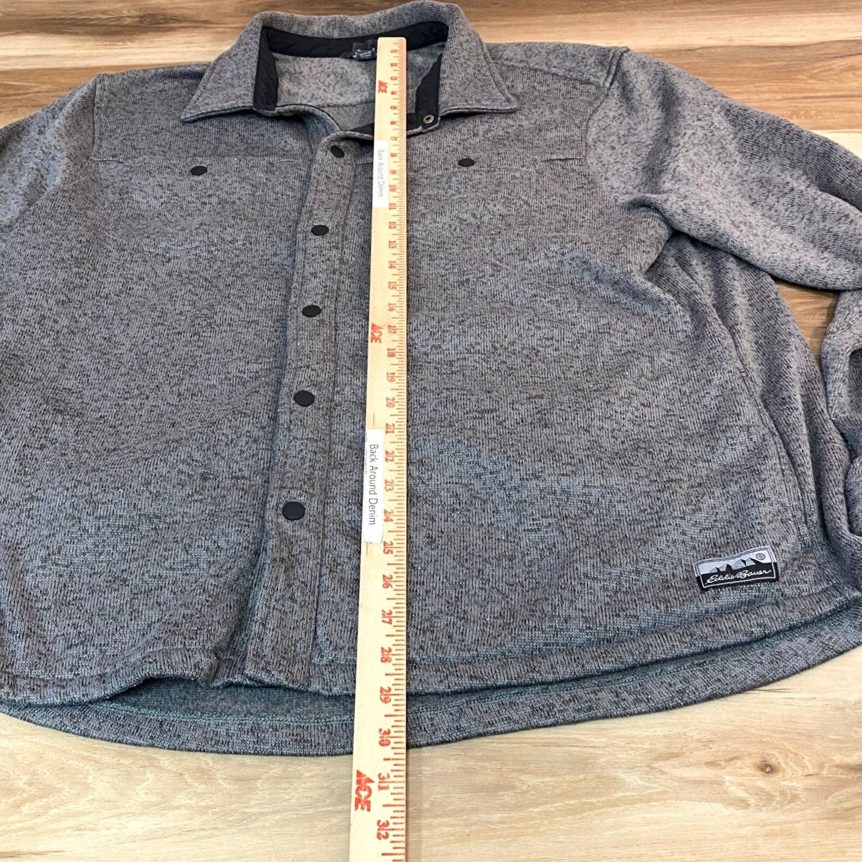Eddie Bauer Eddie Bauer Mens 2XL Gray Marl Sweater Fleece Snap Front Shirt Jacket Shacket Size US XXL / EU 58 / 5 - 6 Thumbnail