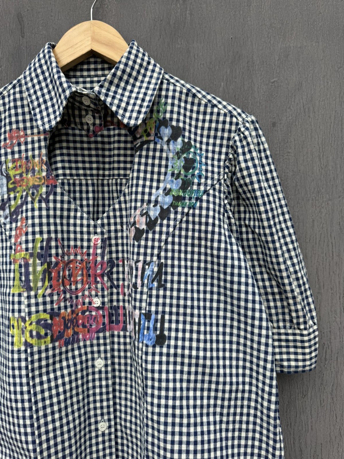 Vivienne Westwood Vivienne Westwood Anglomania Graffiti Heart Shirt Gingham 44 Size M / US 6-8 / IT 42-44 - 3 Thumbnail