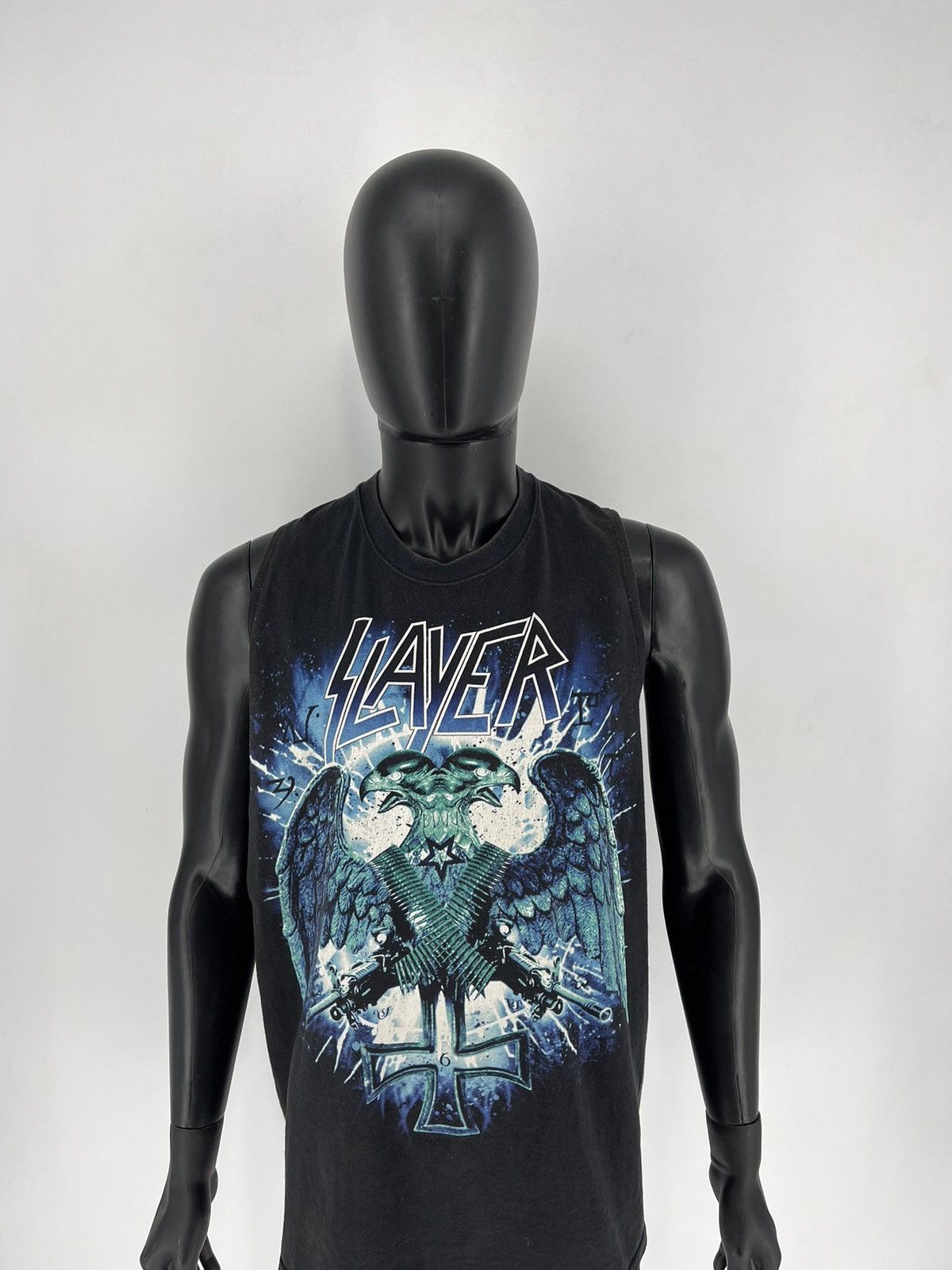 Band Tees × Slayer × Vintage !! VERY RARE !! Vintage Faded 90s Slayer Band Size US XL / EU 56 / 4 - 6 Thumbnail