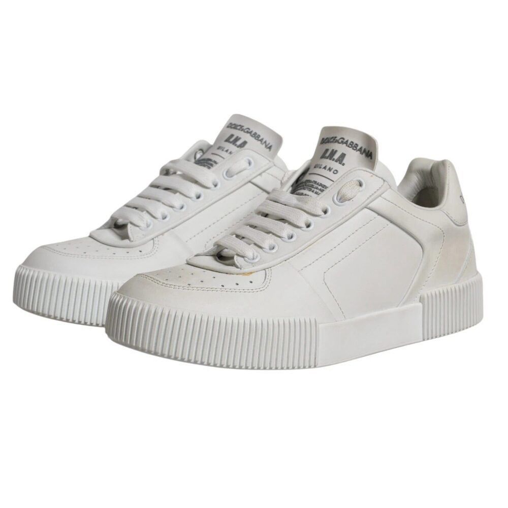 Dolce & Gabbana Dolce & Gabbana White Miami Leather Low Top Sneakers Shoes Size US 7 / EU 40 - 7 Thumbnail