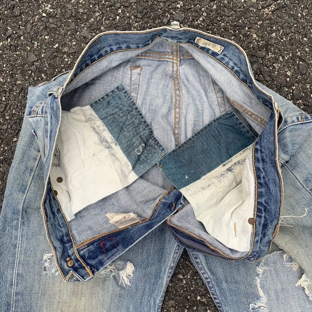 Polo Ralph Lauren 💥 SUPER DISTRESSED! Polo Ralph Lauren Jeans Denim Pants Size US 35 - 7 Thumbnail