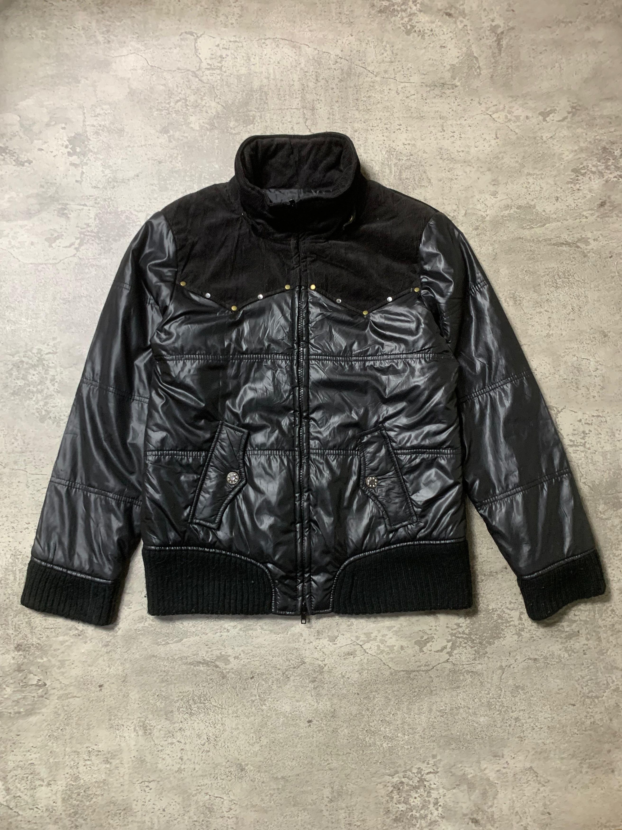 Isamu Katayama Backlash 2000s Japanese Archive Vkei Zip Up Black Puffer Jacket Size US M / EU 48-50 / 2 - 1 Thumbnail