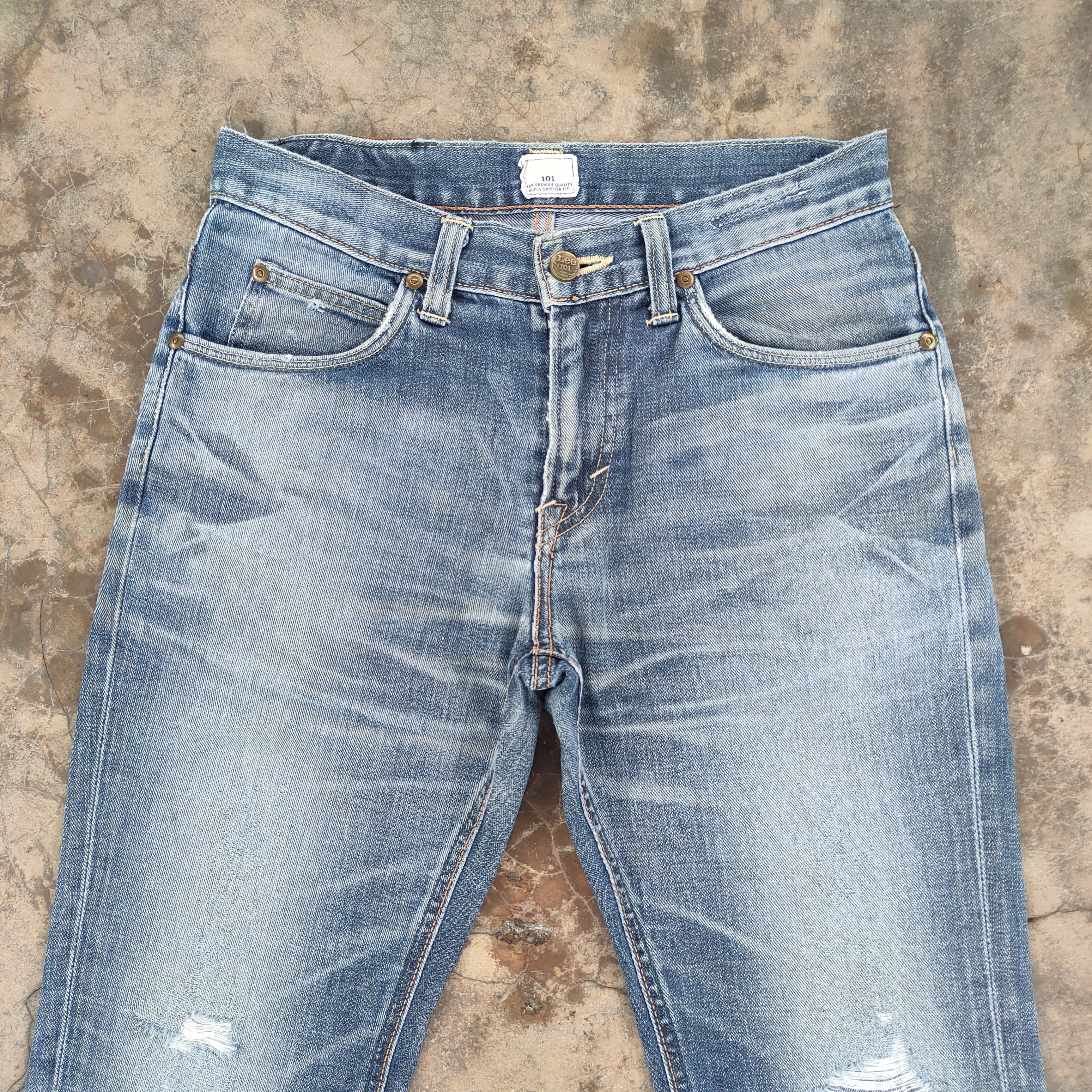 Lee VINTAGE LEE 101 FADED DISTRESSED JEANS DENIM PANTS Size US 29 - 3 Thumbnail