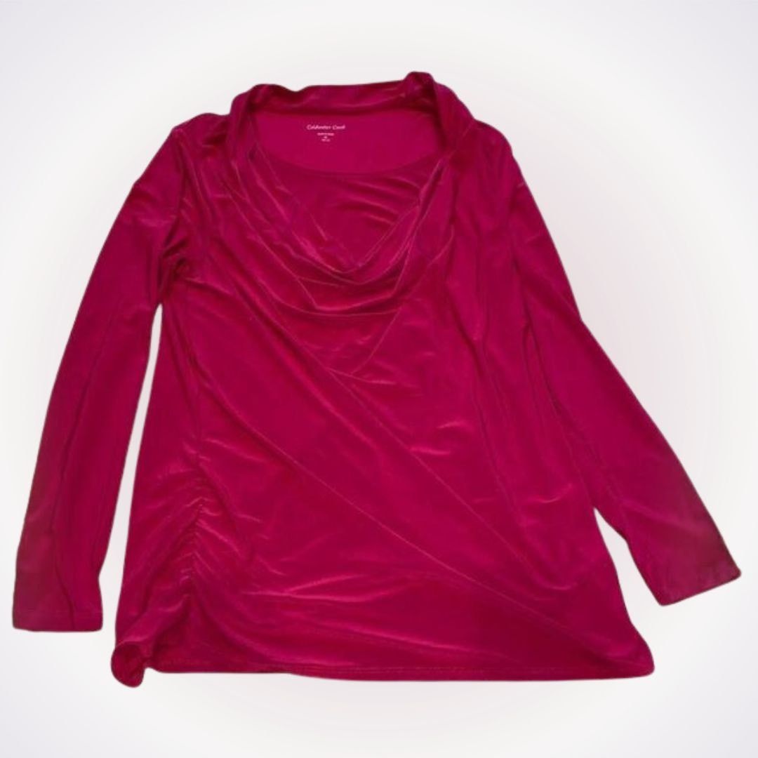Coldwater Creek Coldwater Creek Red Cowl Neck Long Sleeve Blouse | Sz M Size M / US 6-8 / IT 42-44 - 1 Thumbnail