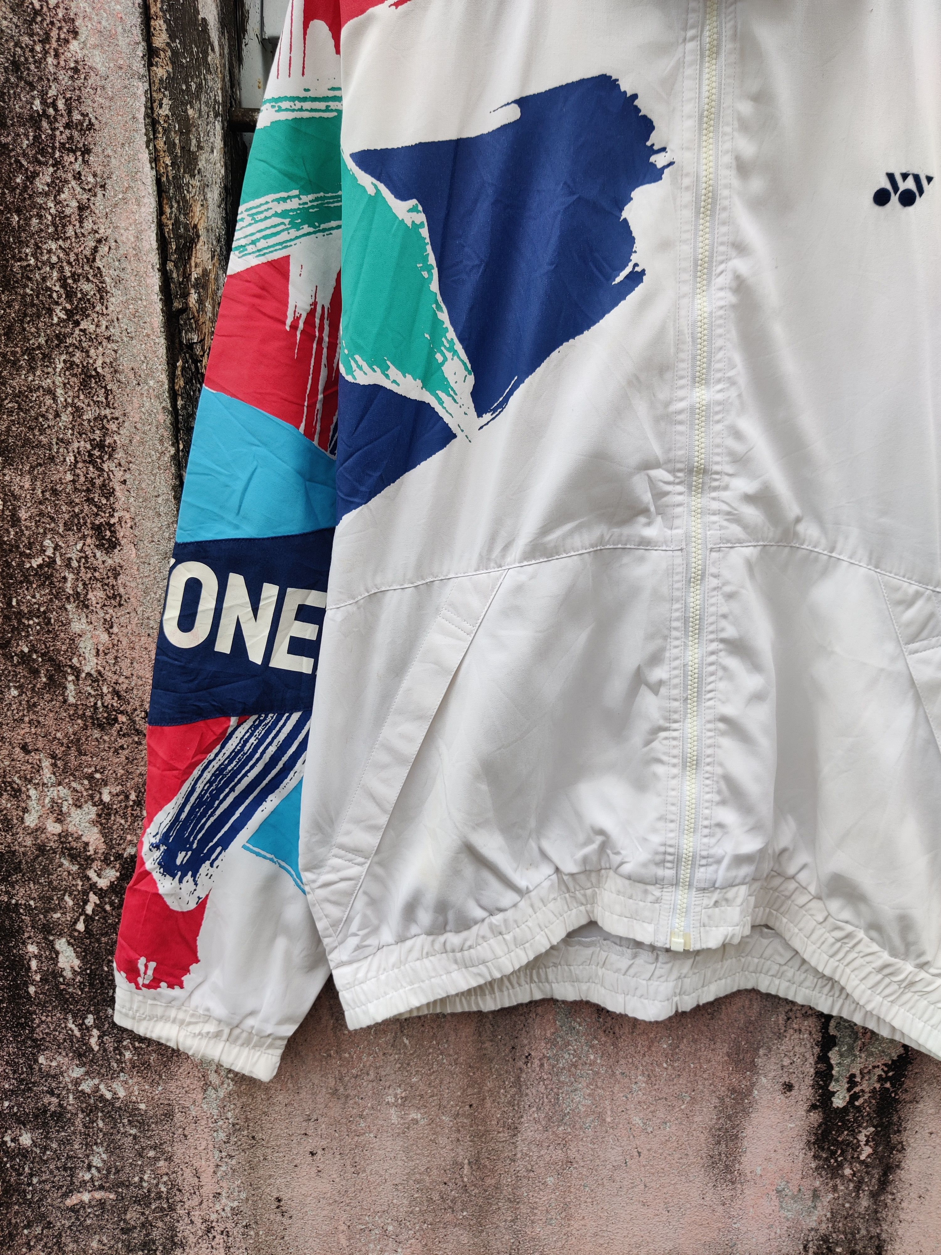 Japanese Brand Vintage Yonex Multi Colour Spell out Japan Made Jacket Size US L / EU 52-54 / 3 - 4 Thumbnail