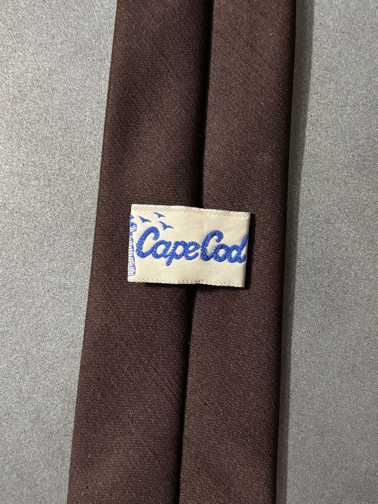 Vintage Vintage Polyester Neck Tie 1970s Necktie Dark Brown Plain Size ONE SIZE - 4 Thumbnail