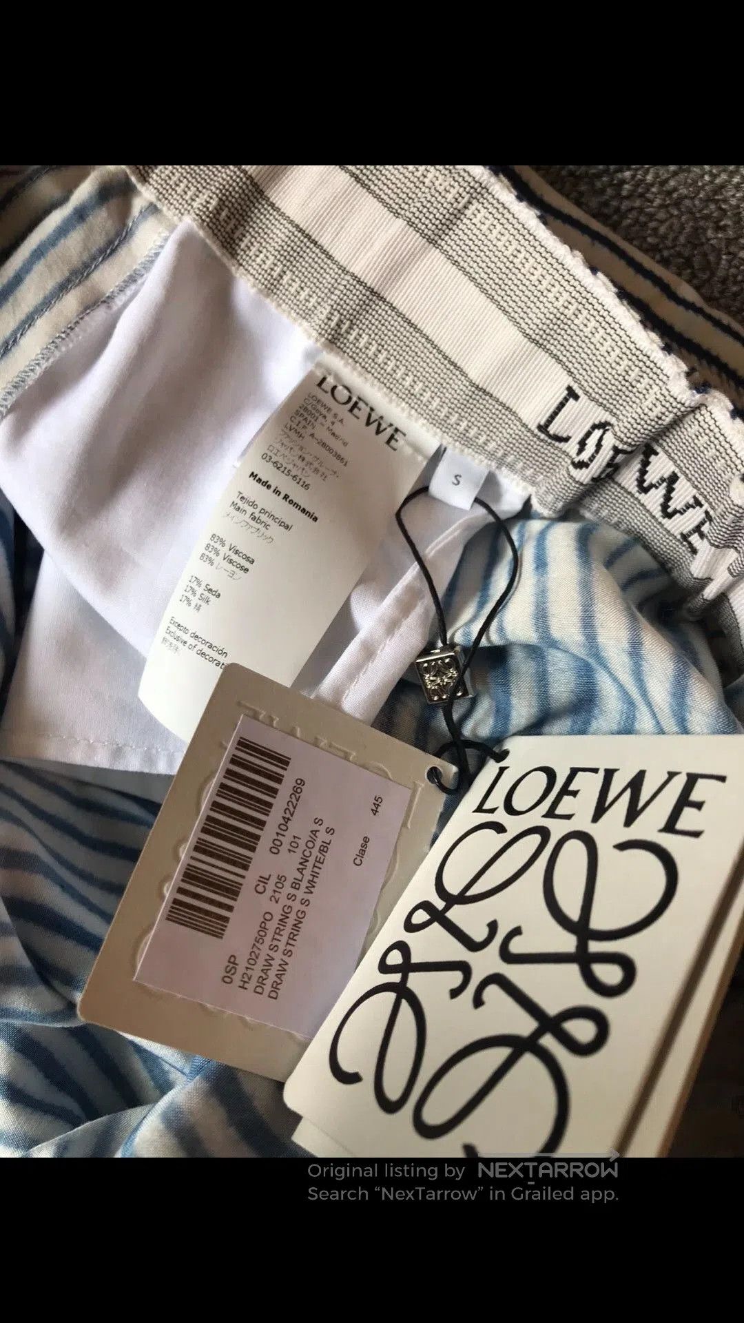 Loewe Loewe Blue White Striped Daisy Shorts. Size 39" - 4 Thumbnail