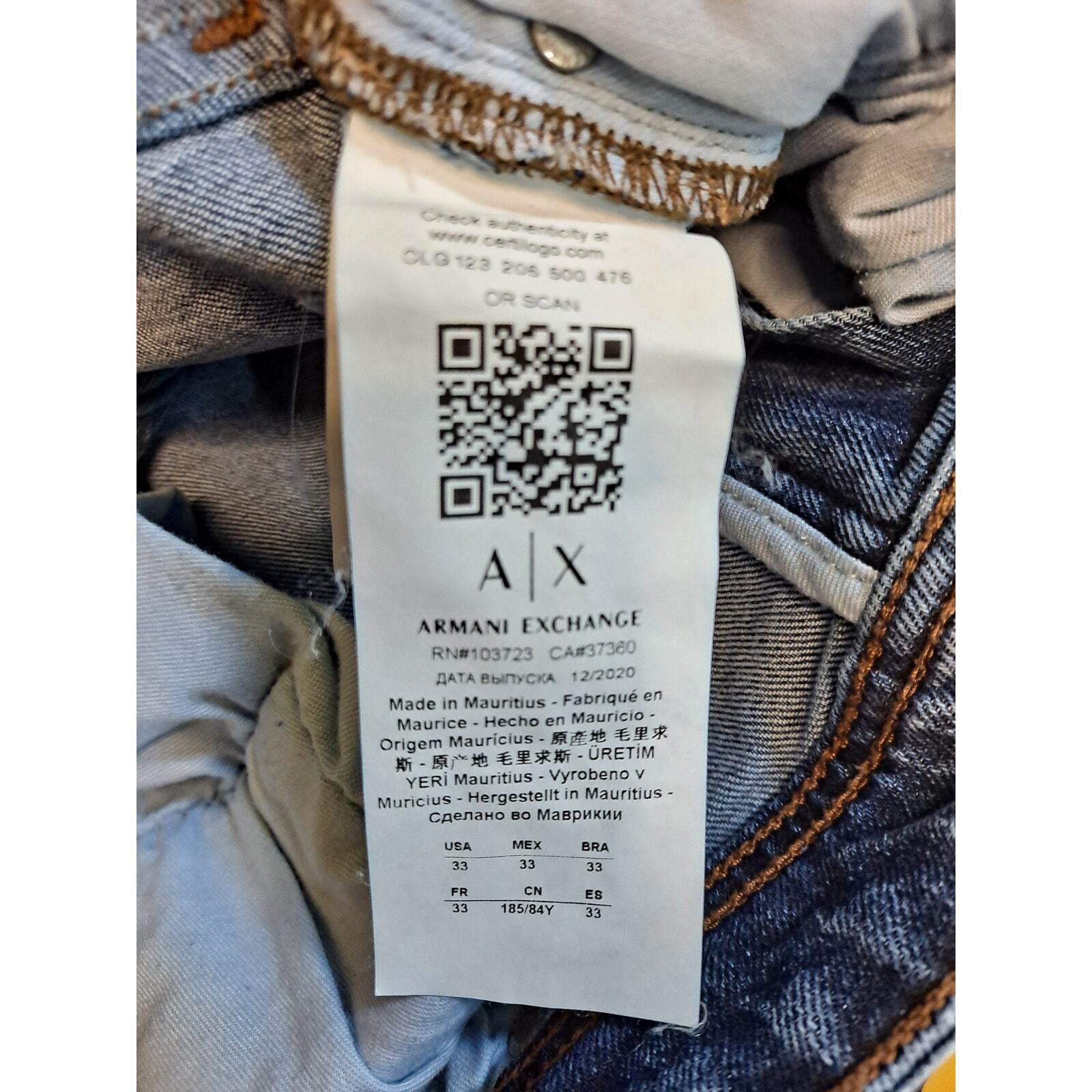 Armani Exchange Armani Exchange Skinny Slightly Distressed Jeans Size 33 Size US 33 - 5 Thumbnail