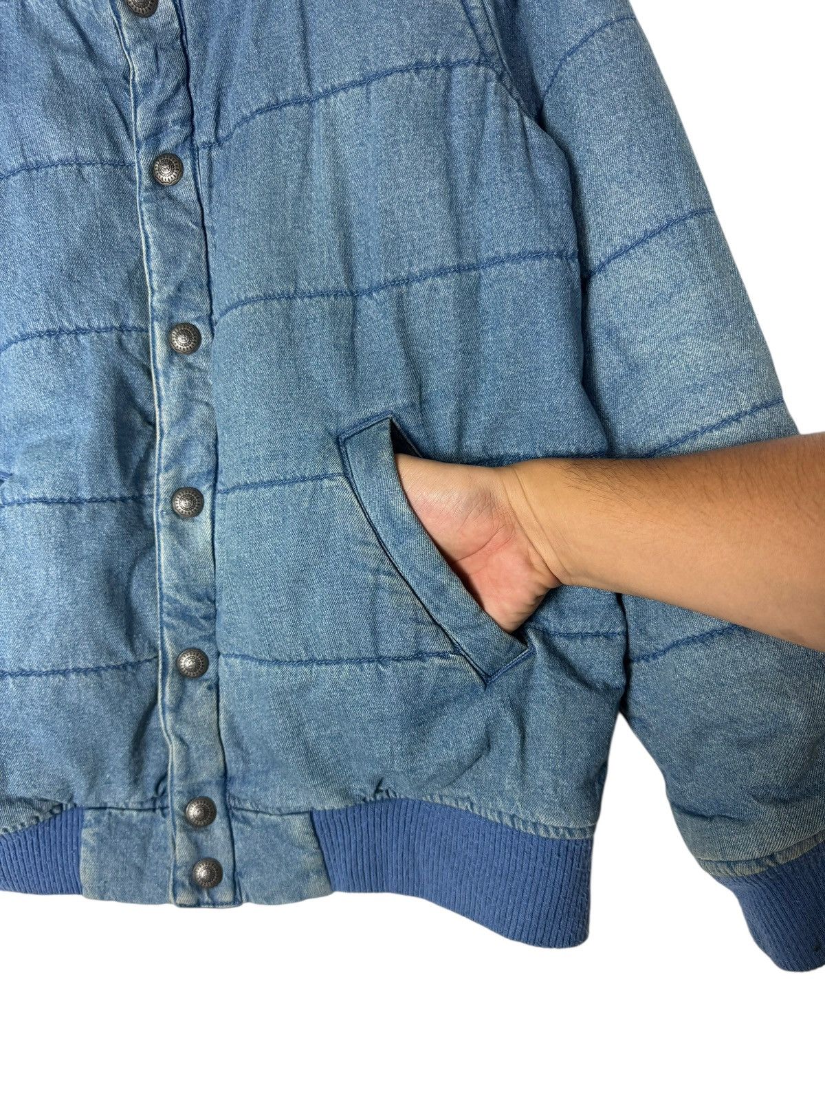 Japanese Brand Rodeo Crown Denim Puffer Hooded Jacket Size US M / EU 48-50 / 2 - 8 Thumbnail
