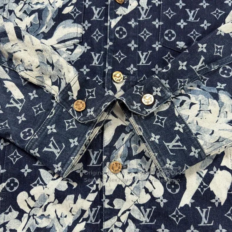 Louis Vuitton Louis Vuitton 24 styles of seaweed printed blue denim jack Size US L / EU 52-54 / 3 - 7 Thumbnail