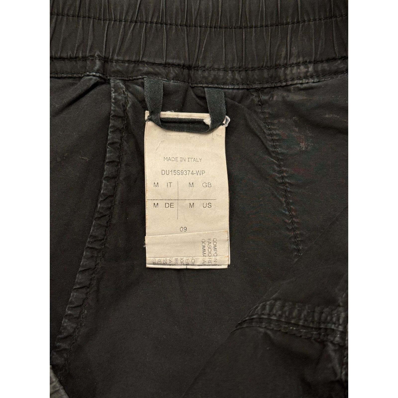 Rick Owens 2000s Rick Owens black wax drop crotch drawstring pants Size 33" - 5 Thumbnail