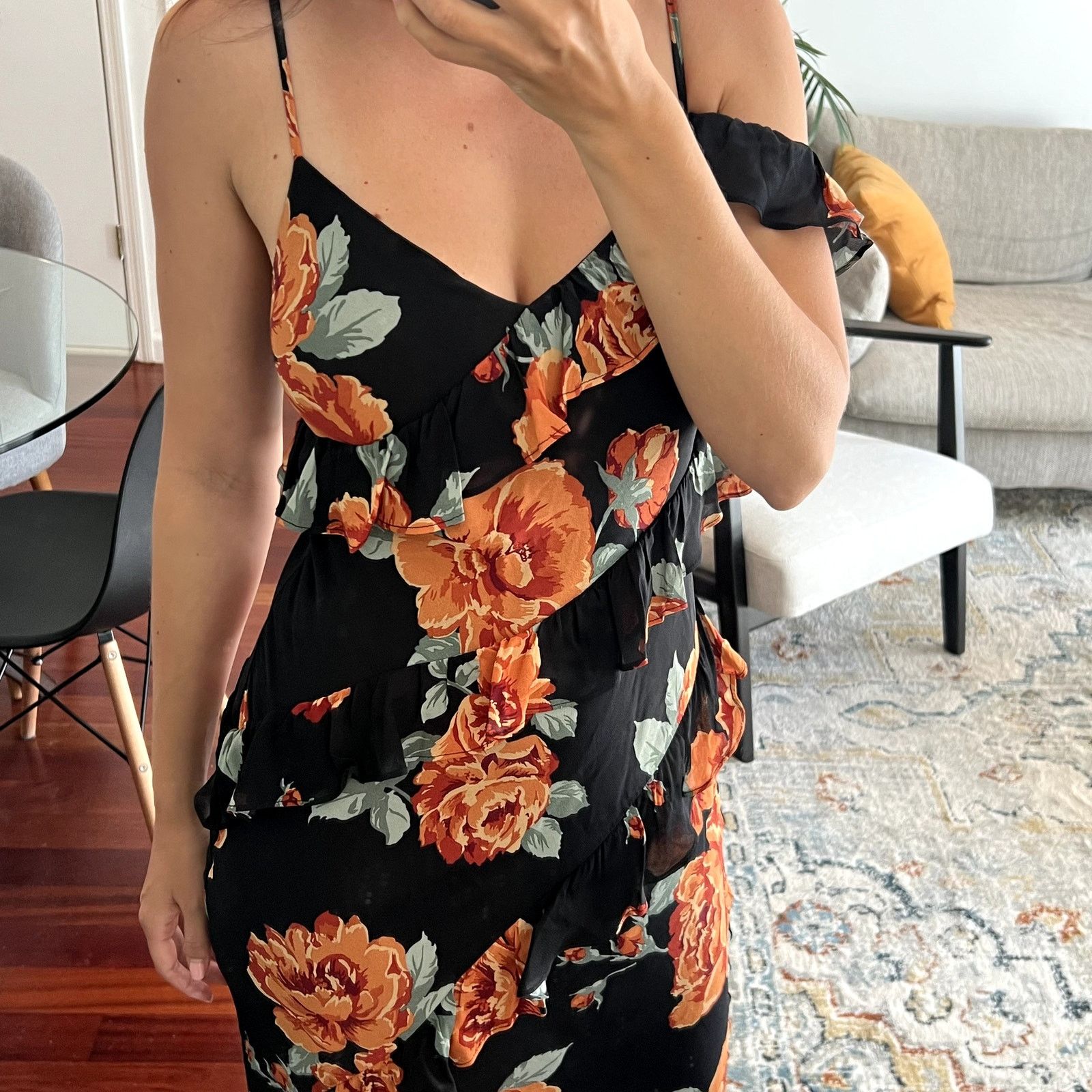 Reformation Reformation Elysia Maxi Dress Consuelo black floral Size XS / US 0-2 / IT 36-38 - 3 Thumbnail
