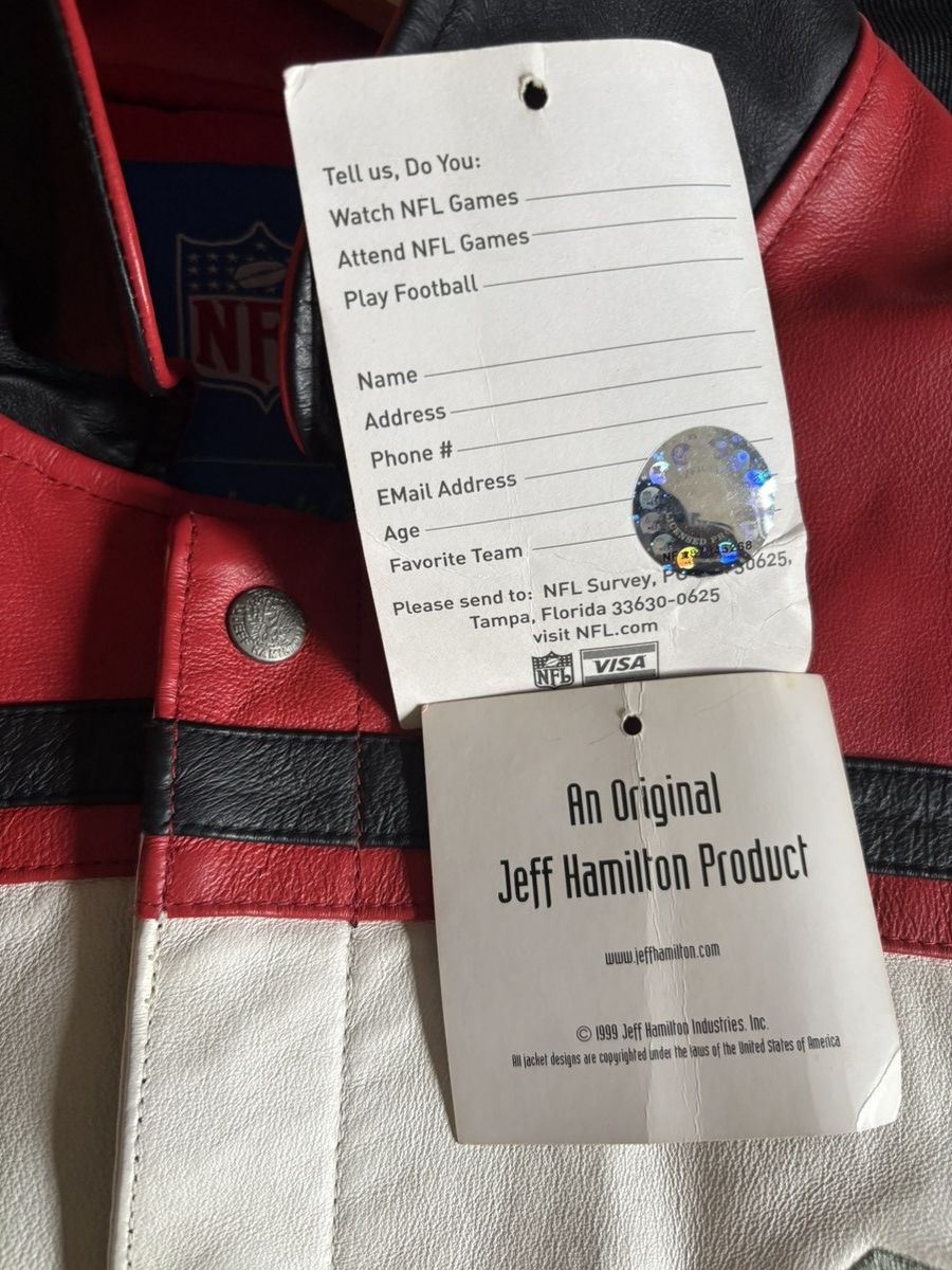 JH Design × Jeff Hamilton × NFL Jeff Hamilton x NFL Atlanta Falcons Leather Jacket – NEW Size US XL / EU 56 / 4 - 13 Thumbnail