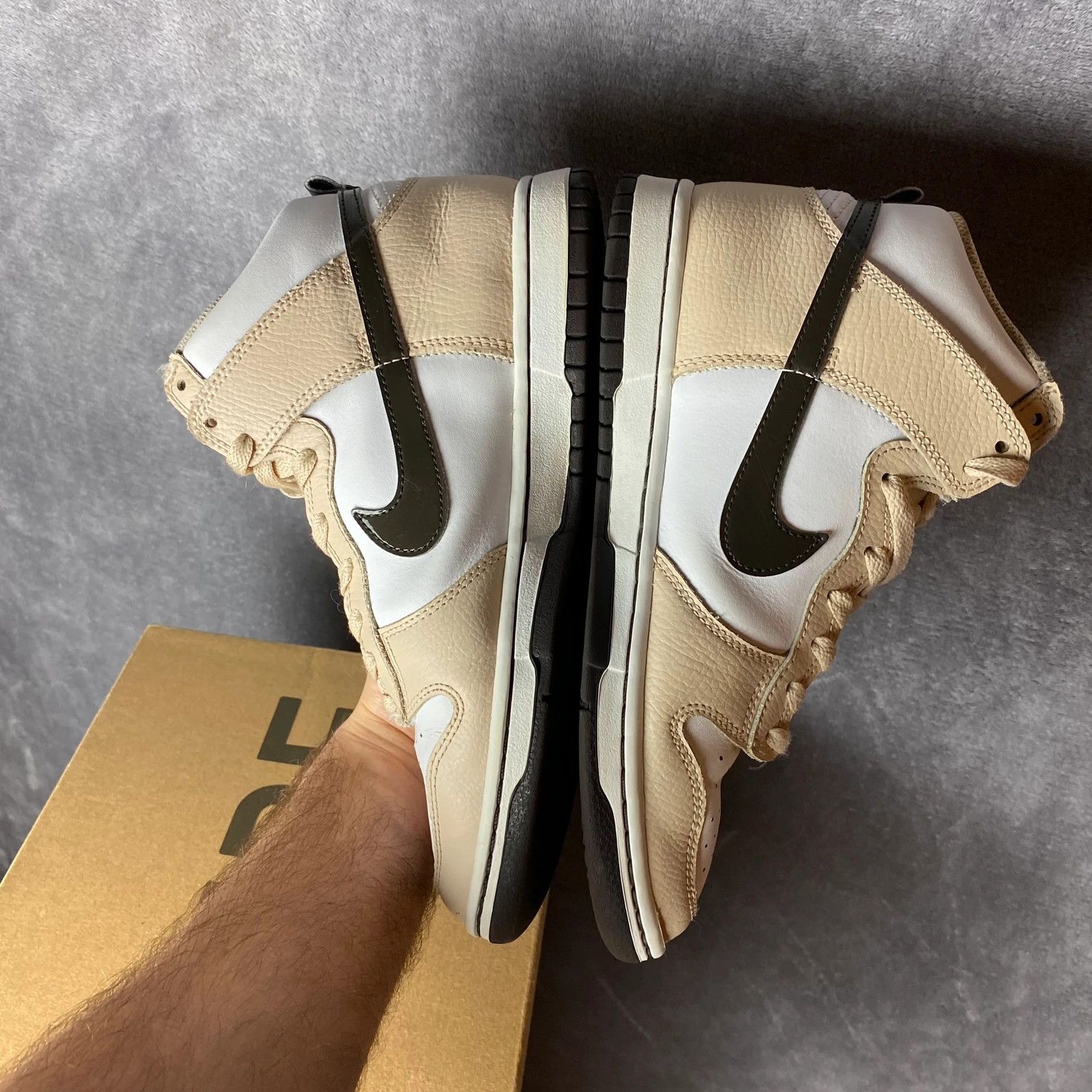 Nike Nike Dunk High Tan Brown Cappucino big logo swoosh Size US 8 / EU 41 - 7 Thumbnail