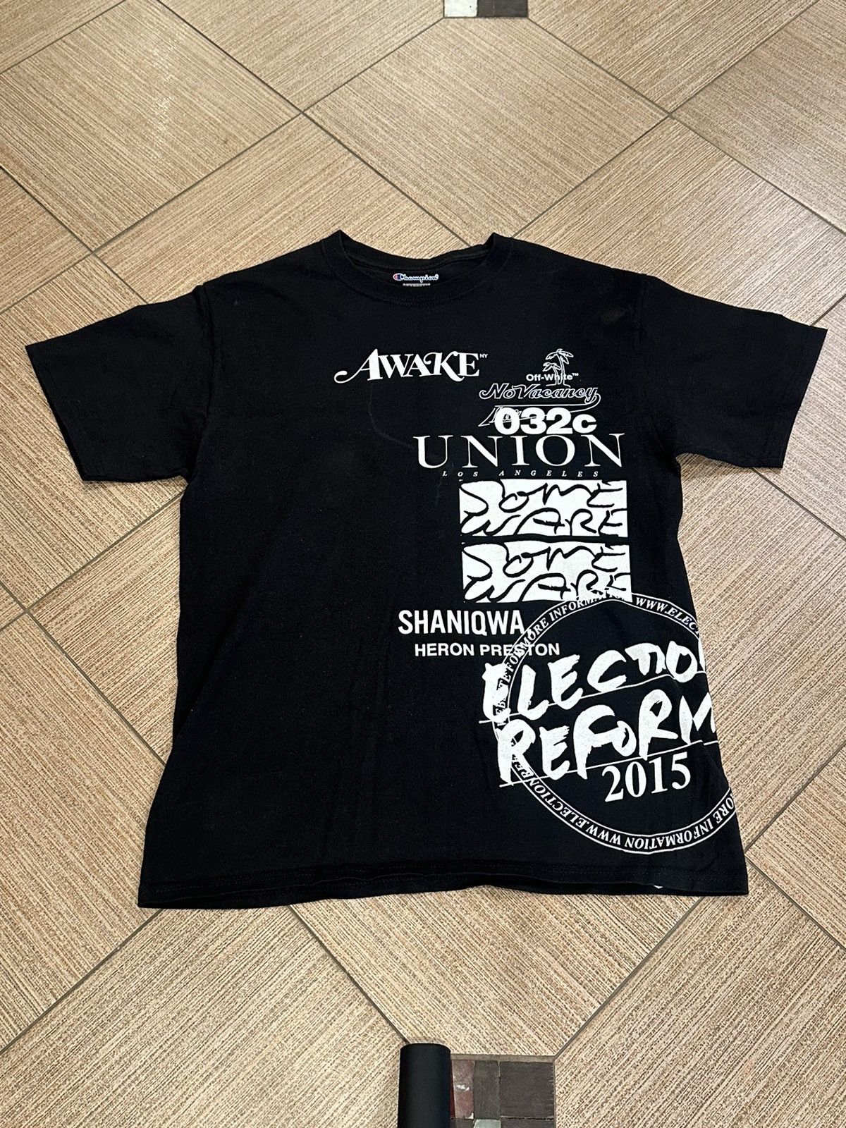 Awake NY × Heron Preston × Off-White AWAKE x Heron Preston Off White Champion Art Basel Miami Tee Size US M / EU 48-50 / 2 - 1 Thumbnail