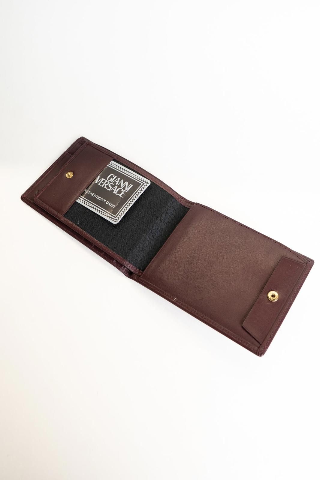 Other 90's Gianni Versace Greek Key Brown Leather Bi-Fold Wallet Size ONE SIZE - 5 Thumbnail