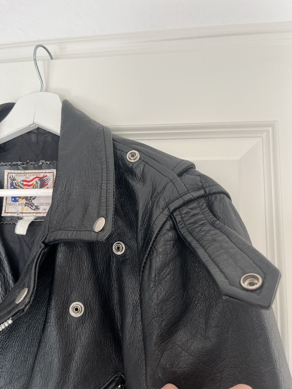 Vintage Vintage 1980s USA Biker Leather Jacket - Maryland Leather Size US M / EU 48-50 / 2 - 6 Thumbnail