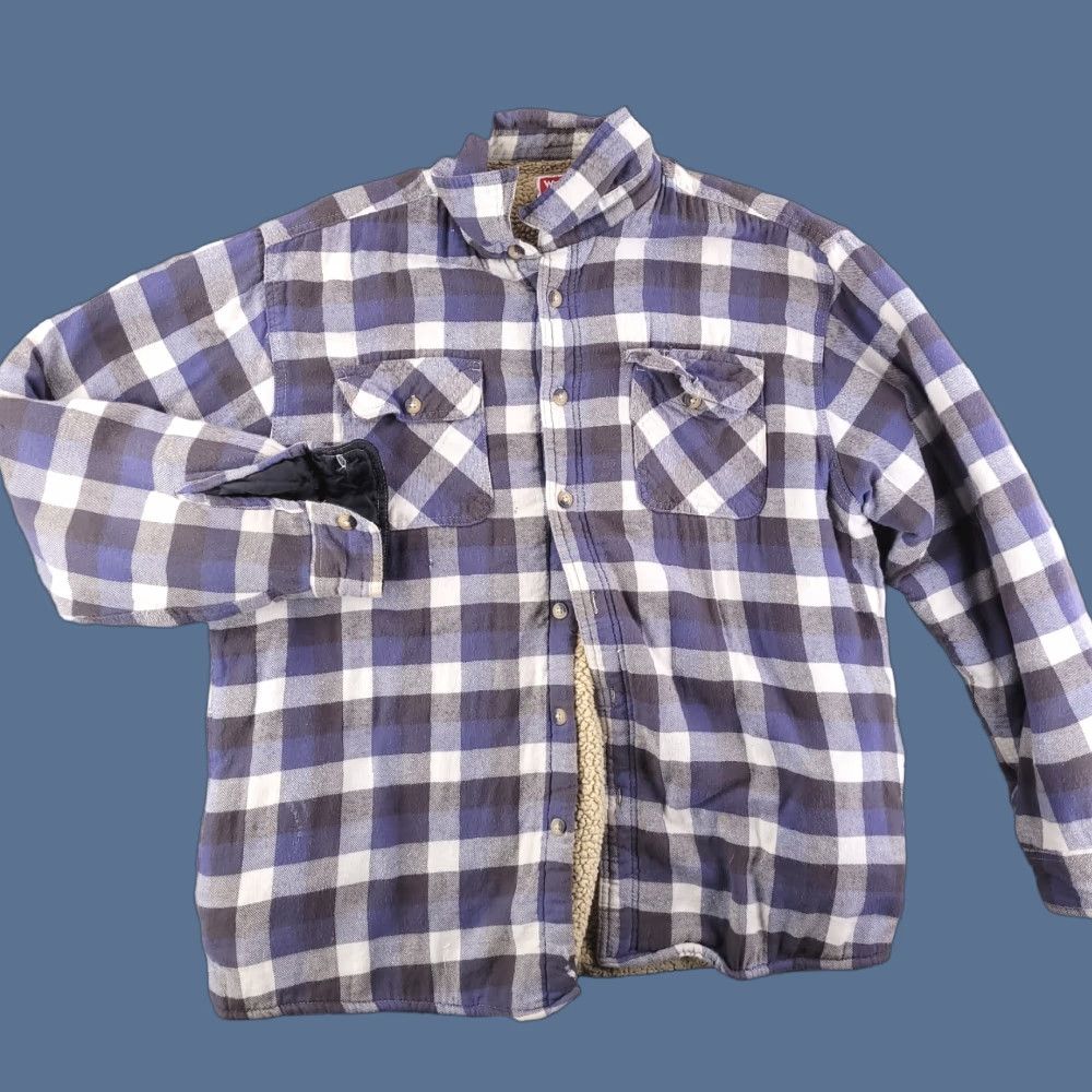 Wrangler Wrangler Coat Mens L Blue Flannel Sherpa Overcoat Outdoor Warm Chore Size US L / EU 52-54 / 3 - 1 Thumbnail