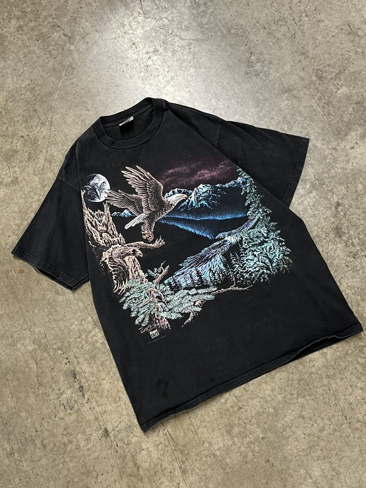 Vintage Vintage nature tee shirt faded single stitch 90s eagles Size US L / EU 52-54 / 3 - 1 Thumbnail