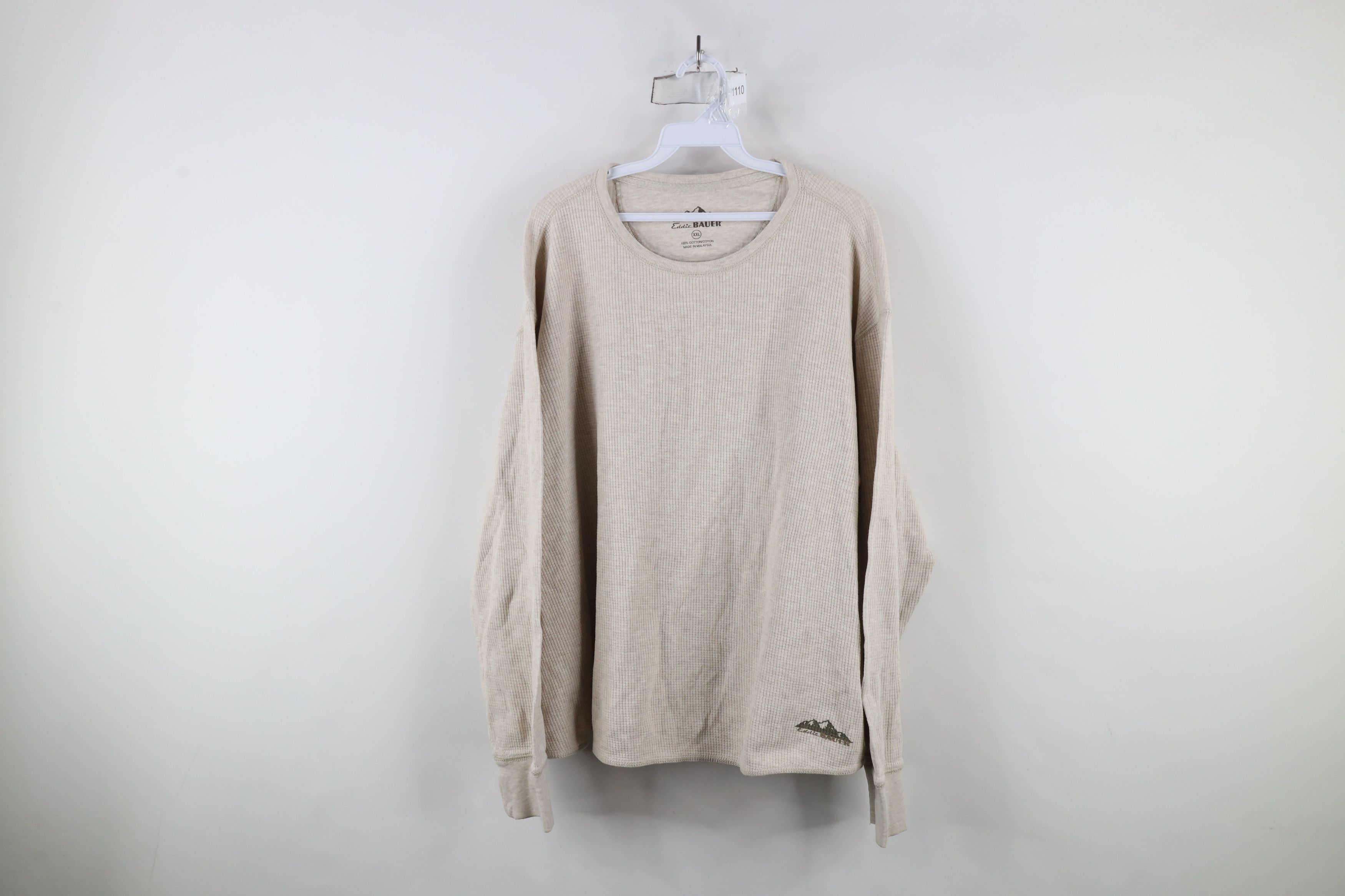 Eddie Bauer × Vintage Vintage Eddie Bauer Waffle Knit Long Sleeve T-Shirt Beige Size US XXL / EU 58 / 5 - 1 Thumbnail