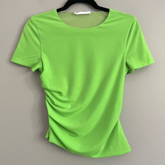Helmut Lang Helmut Lang Green Ruched T-shirt - S/M, Reversible Size M / US 6-8 / IT 42-44 - 9 Thumbnail