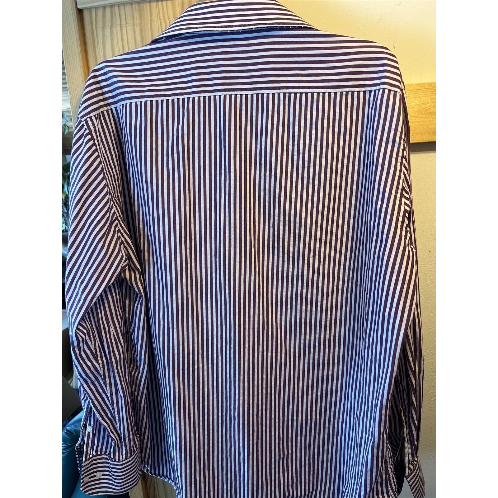 Other Christian Aujard Paris Men's XL Purple Striped Cotton Shirt Size US XL / EU 56 / 4 - 9 Thumbnail