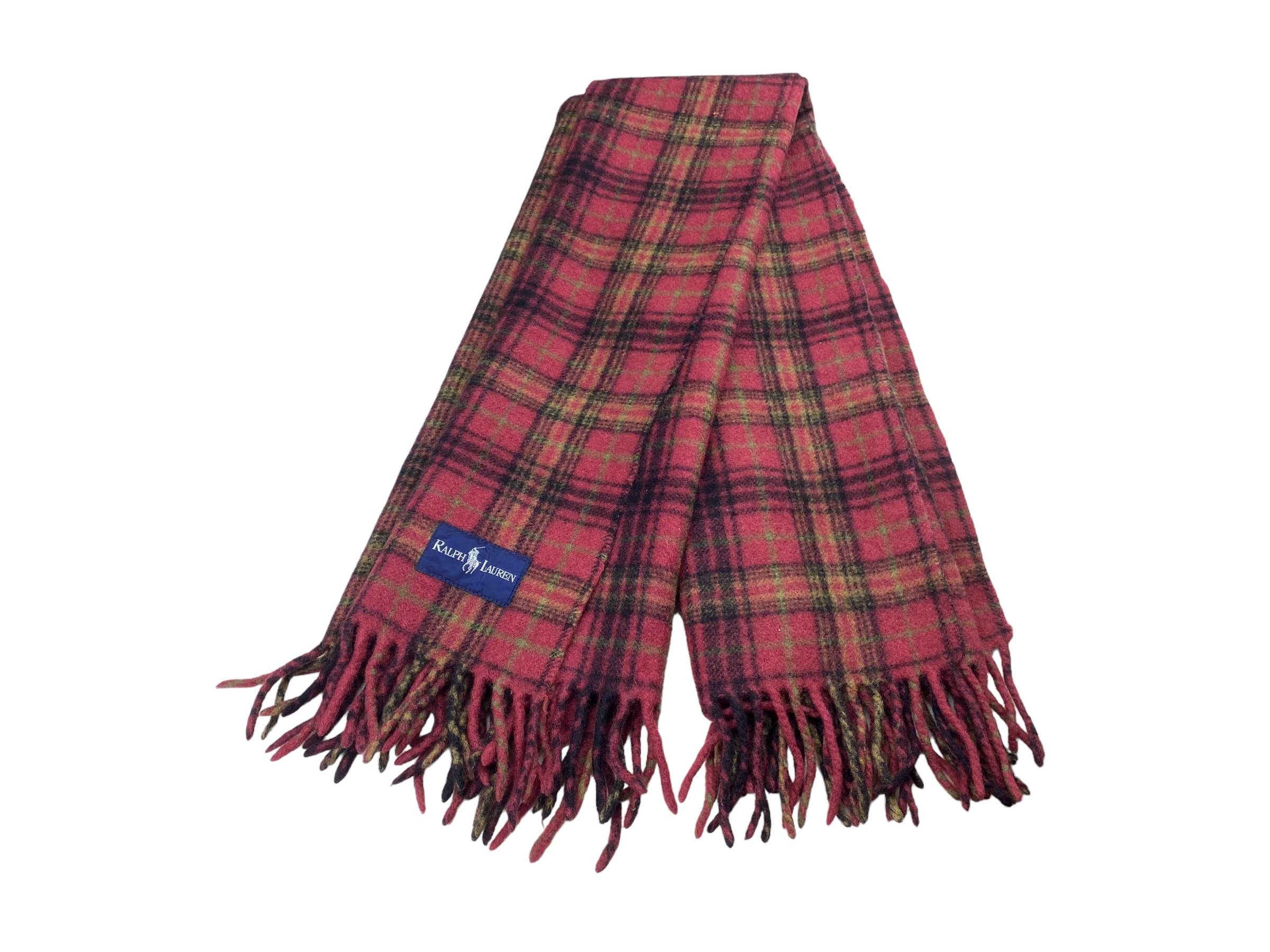 Ralph Lauren × Vintage Ralph Lauren scarf Checkered Pure New Wool Vintage Scarves Size ONE SIZE - 1 Thumbnail