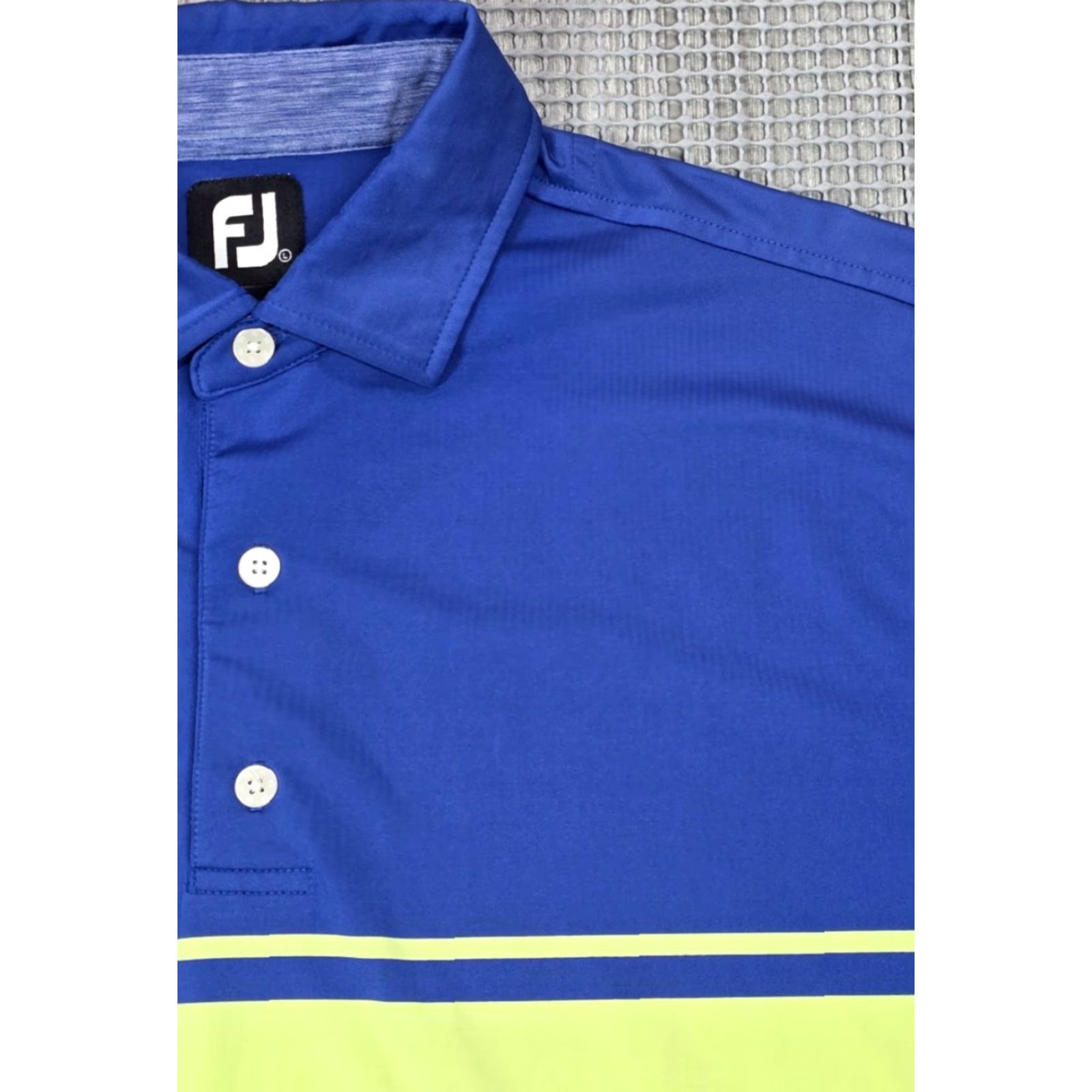 Footjoy FootJoy Polo Shirt Mens L Short Sleeve Blue Green Stripe Performance Golf Polo Shirt Size US L / EU 52-54 / 3 - 3 Thumbnail