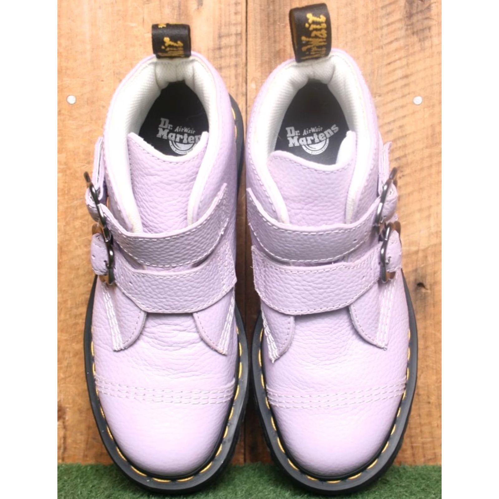 Dr. Martens Dr. Martens Devon Flower Lilac Pebbled Leather Platform Boots Womens UK 5 US 7 Leather Buckle Ankle" Size US 5 / IT 35 - 6 Thumbnail