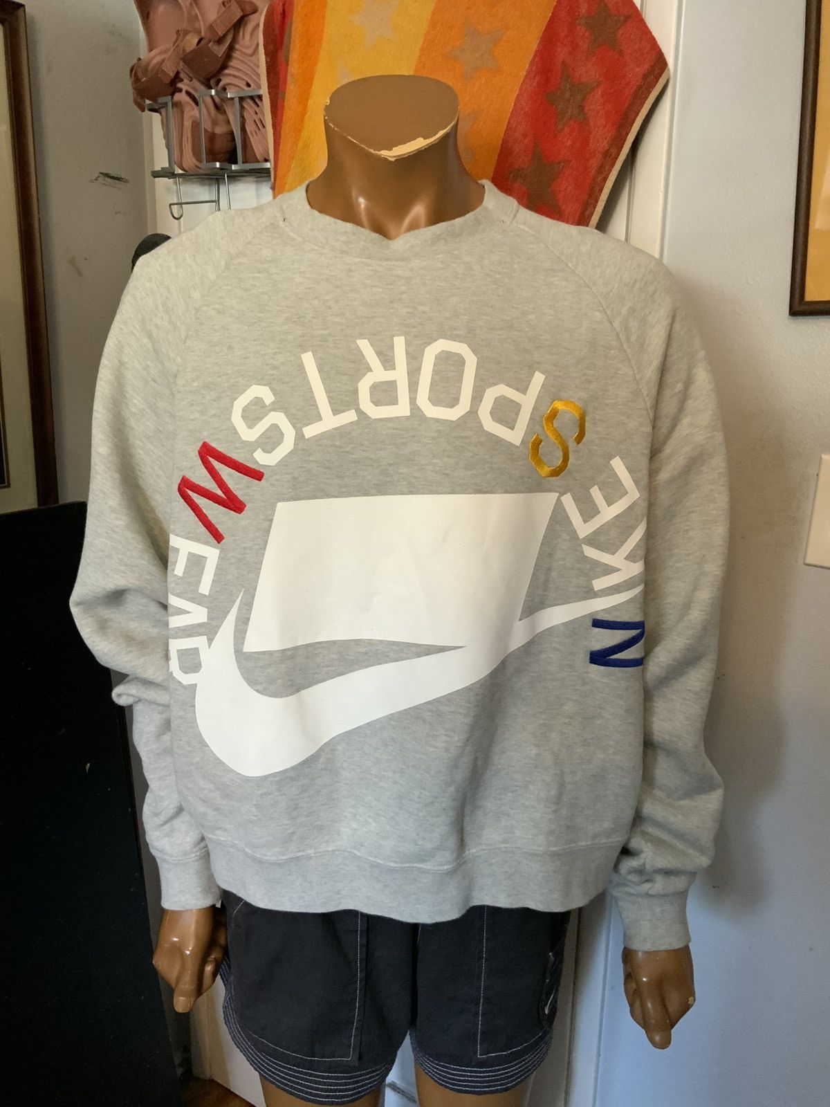 Nike Nike NSW Block Swoosh Logo Terry Crew Pullover Sweatshirt Size US S / EU 44-46 / 1 - 8 Thumbnail