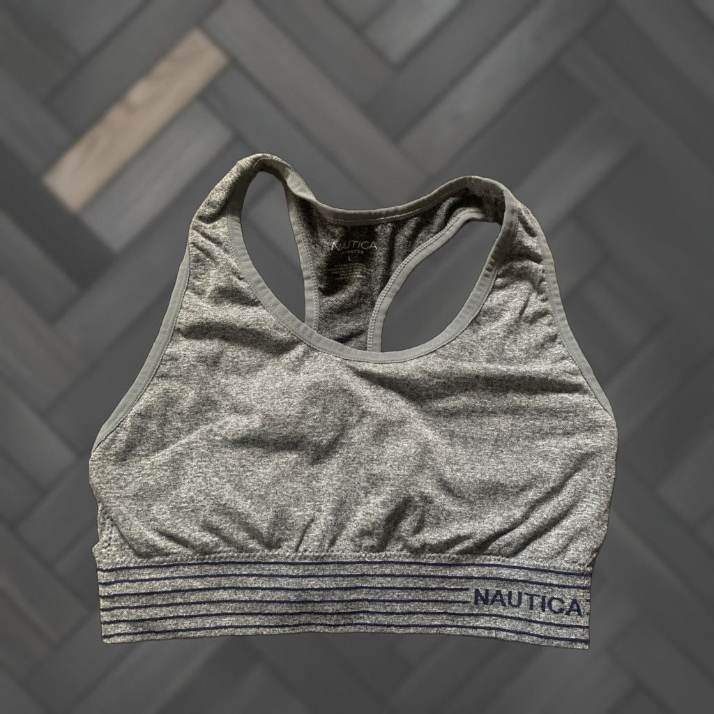 Nautica Nautica Sports Bra Grey One Piece with Removable Pads L Women Elastic Straps Size ONE SIZE - 1 Thumbnail