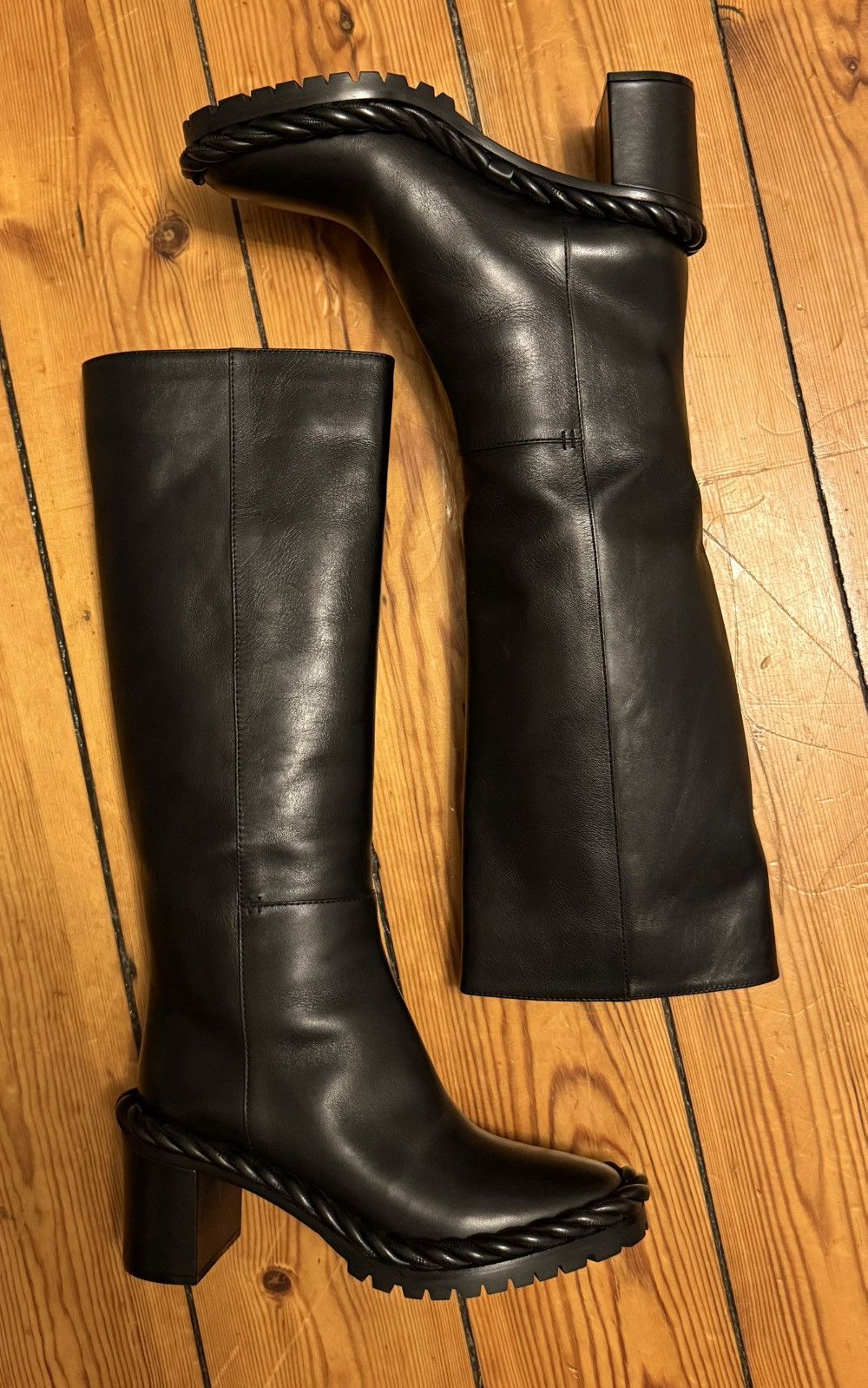 Valentino Valentino Garavani rope knee high soft leather boots 35 Size US 5 / IT 35 - 2 Thumbnail