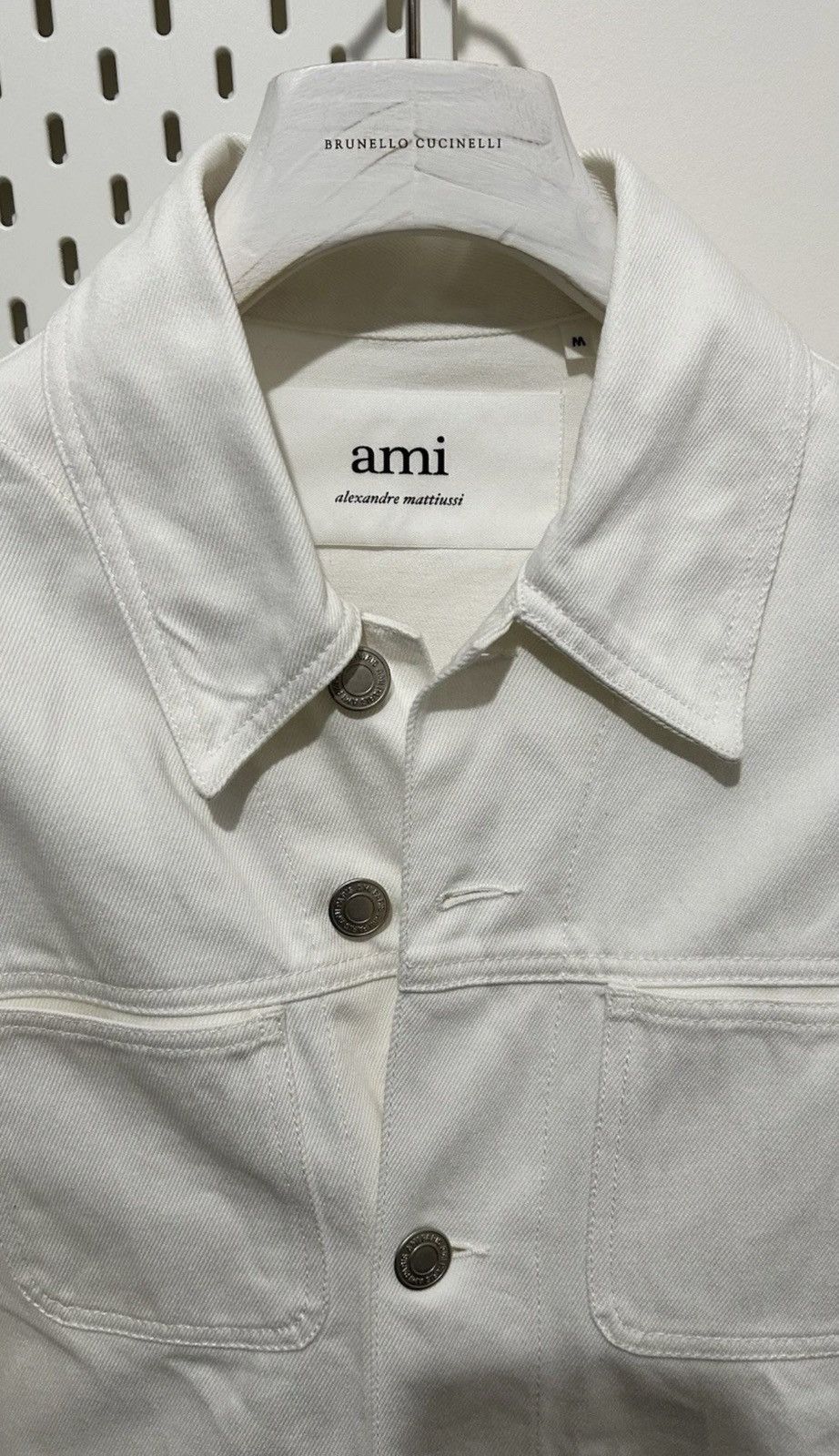 AMI Ami Paris Workwear Denim Jacket White Size Medium Size US M / EU 48-50 / 2 - 3 Thumbnail