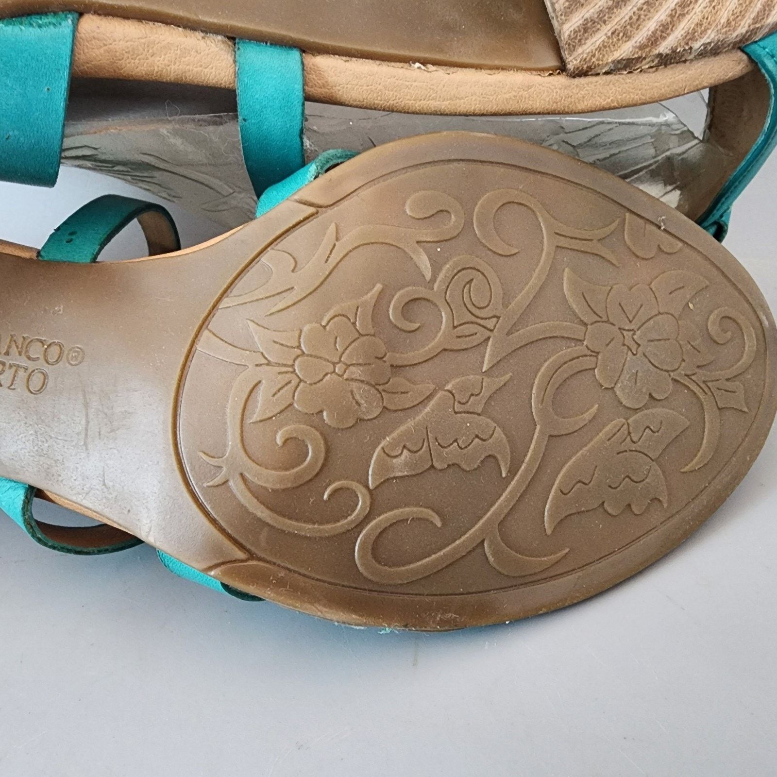 Franco Sarto Franco Sarto Leather Strappy Sandals 9.5M Turquoise 3" Heel Size US 9.5 / IT 39.5 - 9 Thumbnail